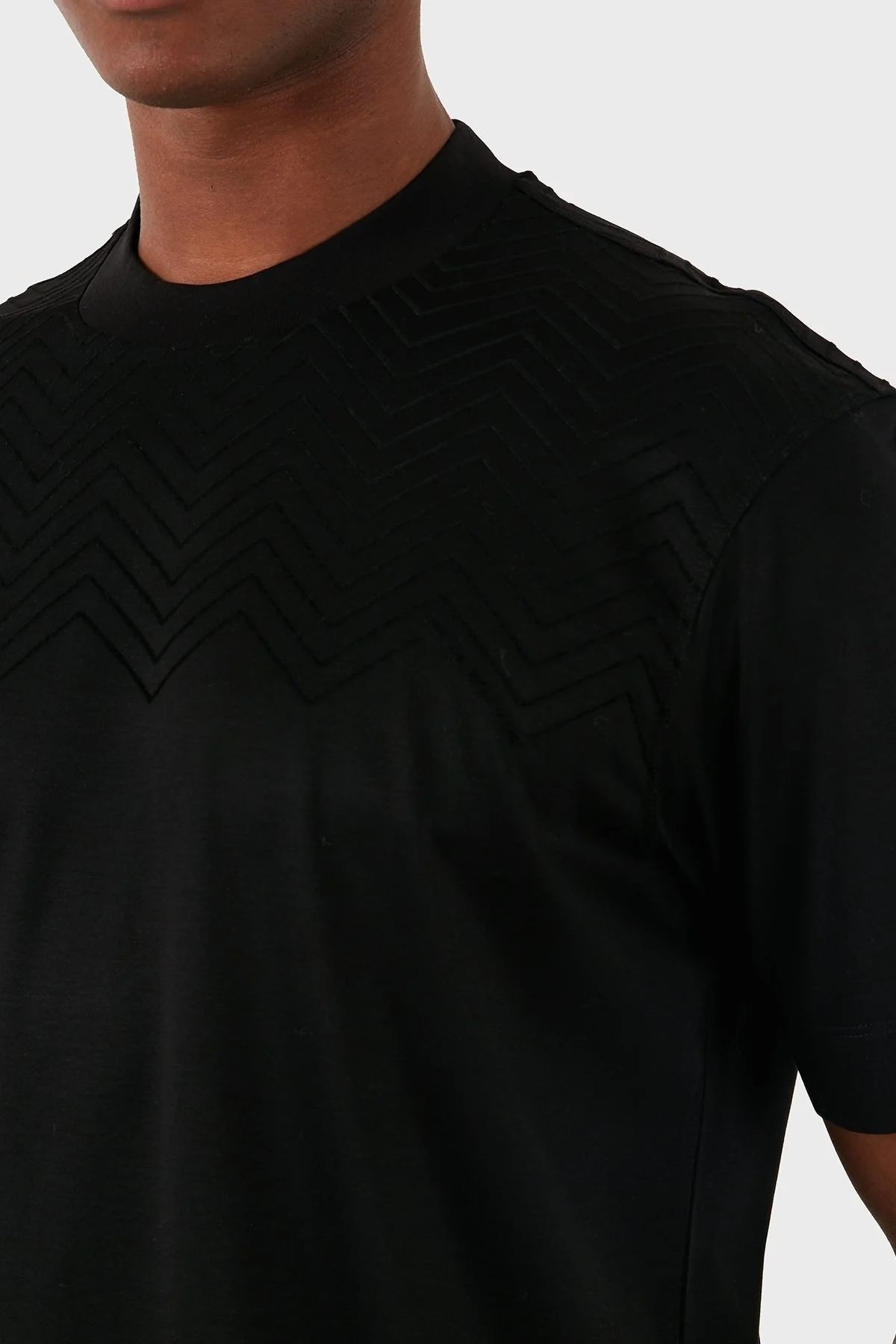 Emporio Armani Pamuklu Logolu Regular Fit Bisiklet Yaka Erkek T Shirt 6D1T91 1JOSZ 0999 SİYAH - 5