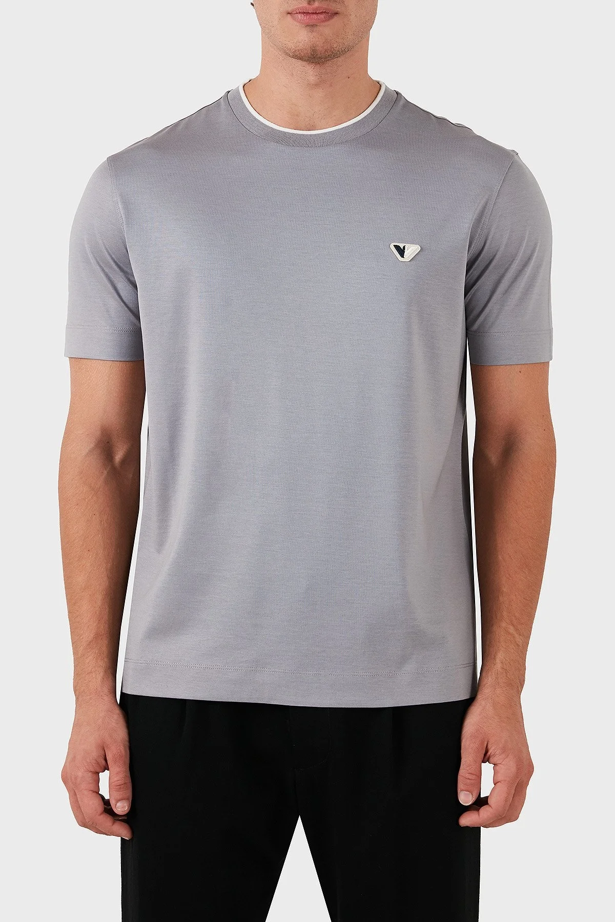 Emporio Armani Pamuklu Logolu Regular Fit Bisiklet Yaka Erkek T Shirt 6D1T99 1JOSZ 06K3 GRİ - 1