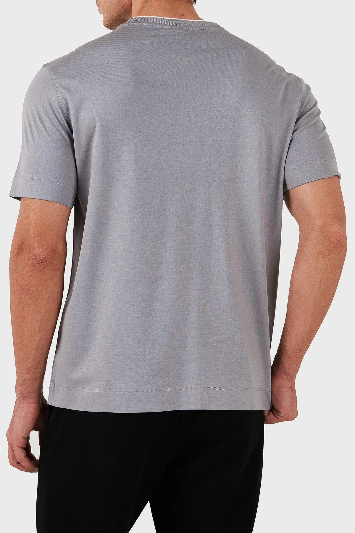 Emporio Armani Pamuklu Logolu Regular Fit Bisiklet Yaka Erkek T Shirt 6D1T99 1JOSZ 06K3 GRİ - 2