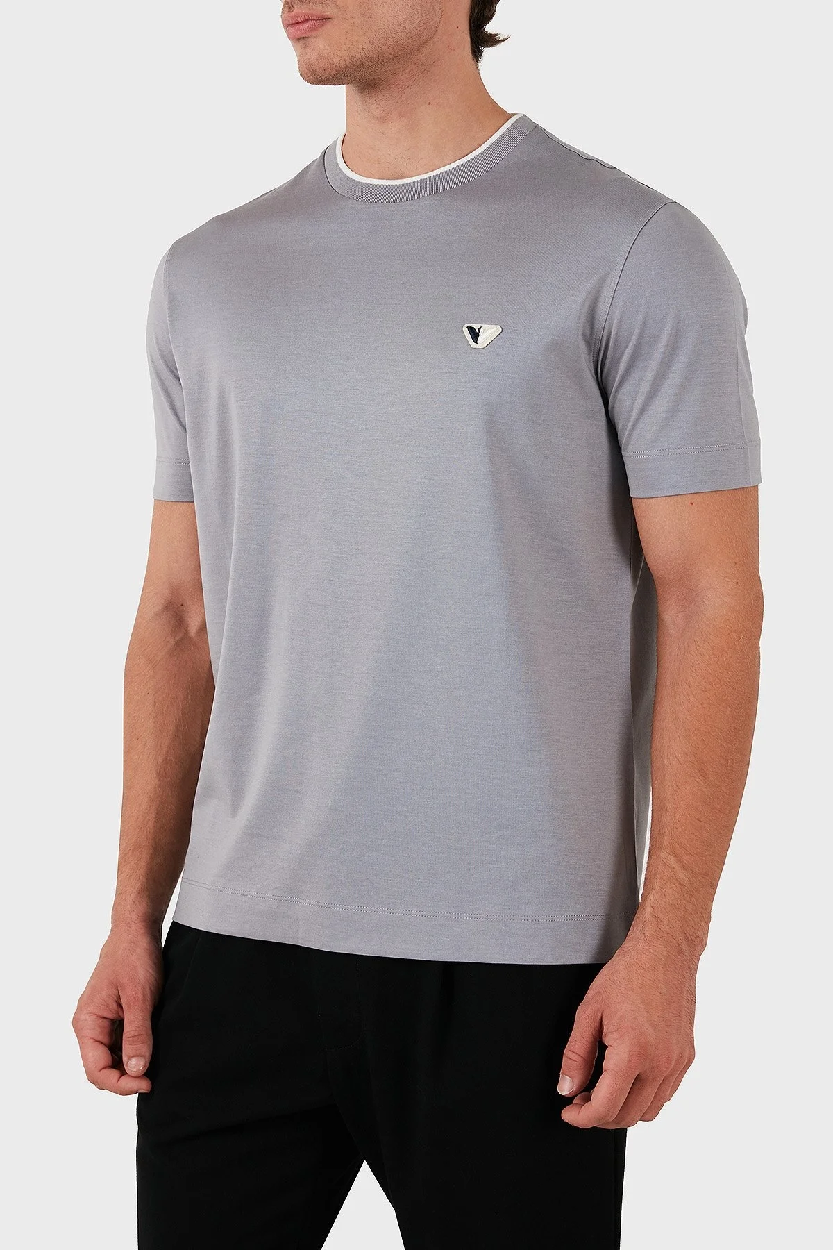 Emporio Armani Pamuklu Logolu Regular Fit Bisiklet Yaka Erkek T Shirt 6D1T99 1JOSZ 06K3 GRİ - 3