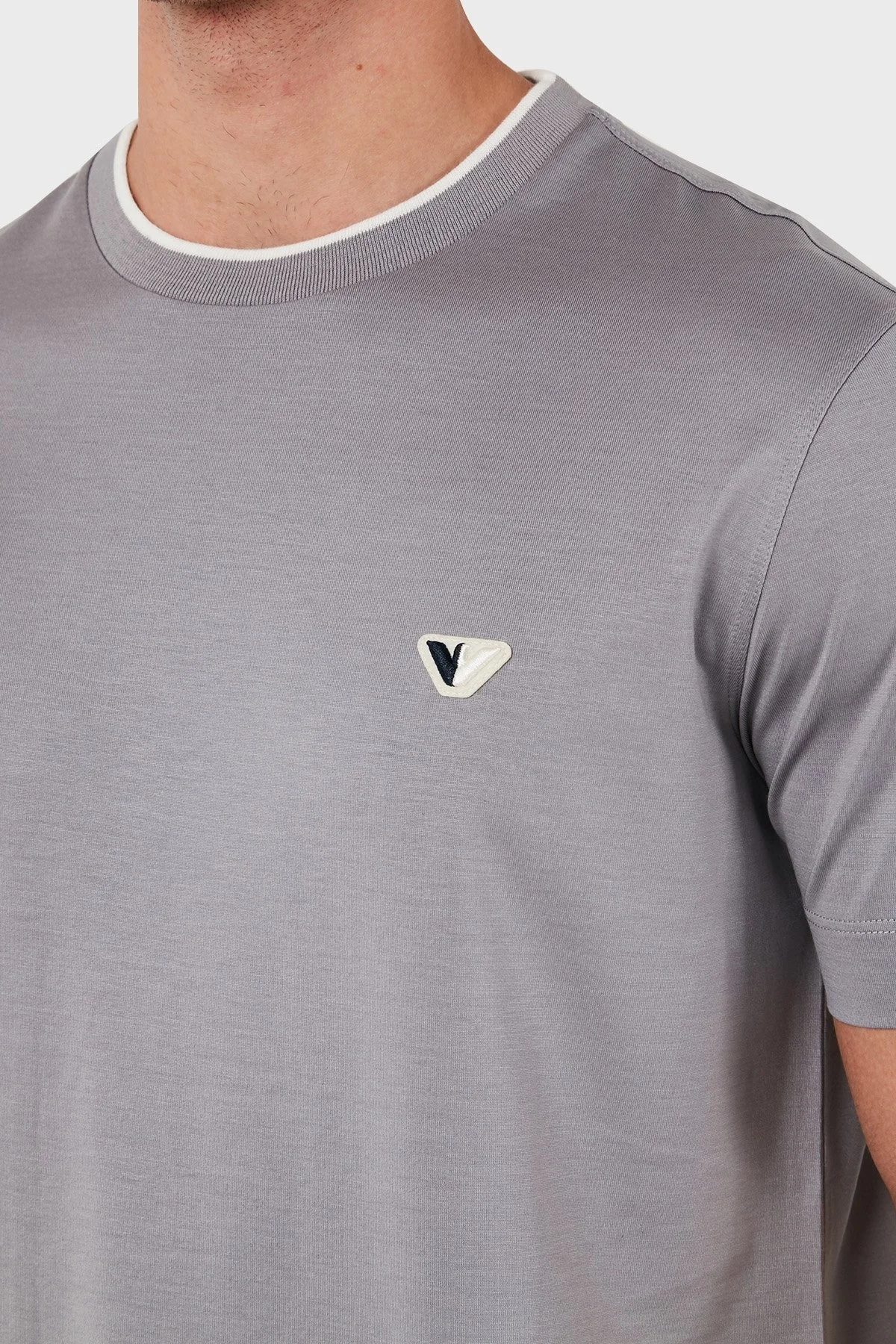 Emporio Armani Pamuklu Logolu Regular Fit Bisiklet Yaka Erkek T Shirt 6D1T99 1JOSZ 06K3 GRİ - 4