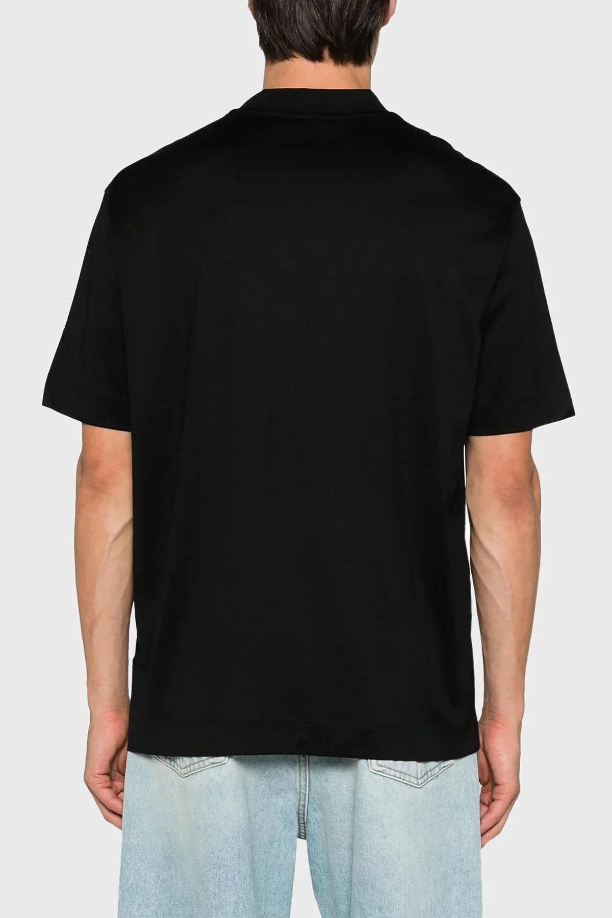 Emporio Armani Pamuklu Logolu Regular Fit Bisiklet Yaka Erkek T Shirt 6D1TC0 1JOSZ 0999 SİYAH - 2