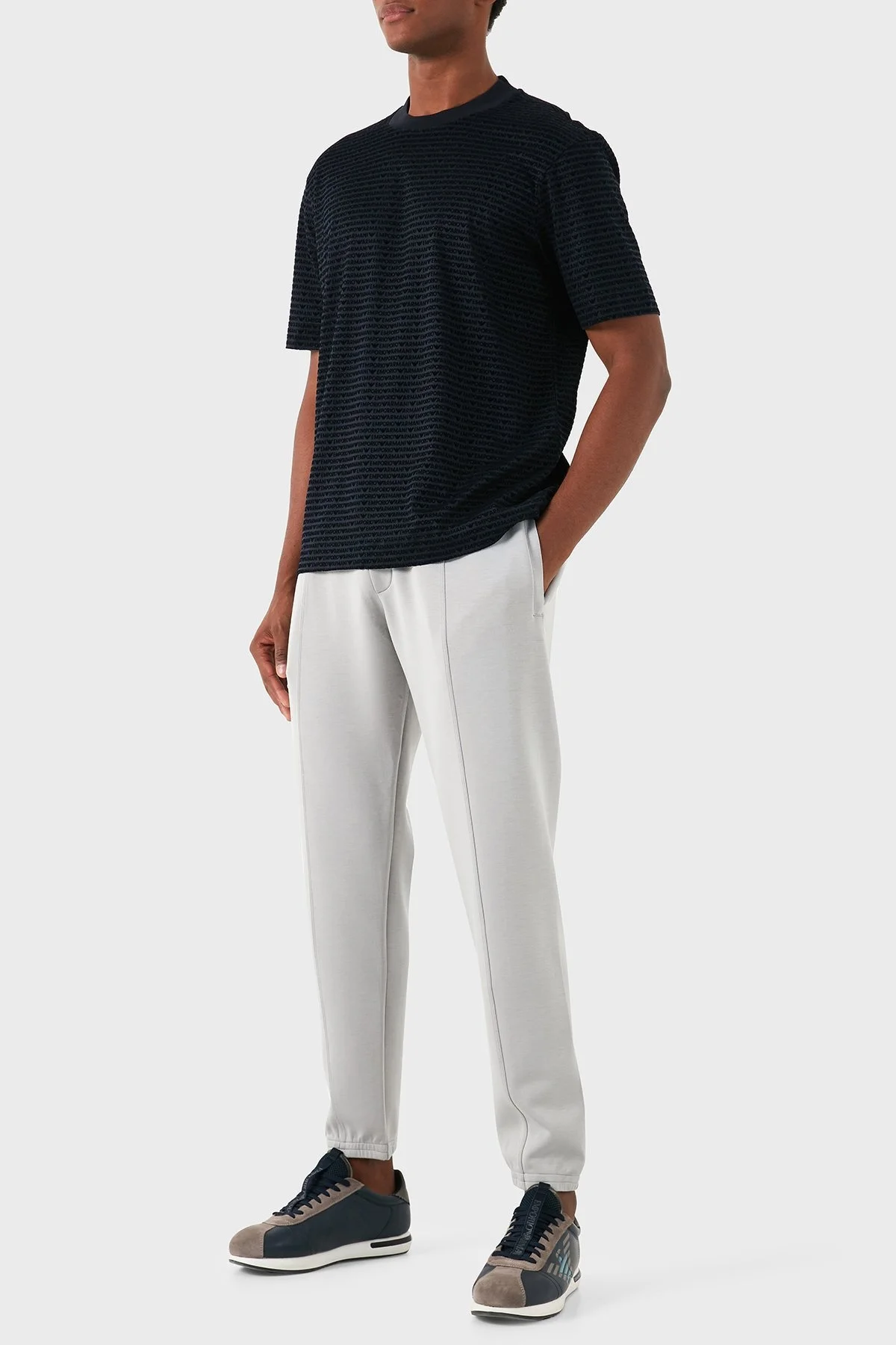 Emporio Armani Pamuklu Logolu Regular Fit Bisiklet Yaka Erkek T Shirt 6D1TD5 1JOSZ 0920 LACİVERT - 7