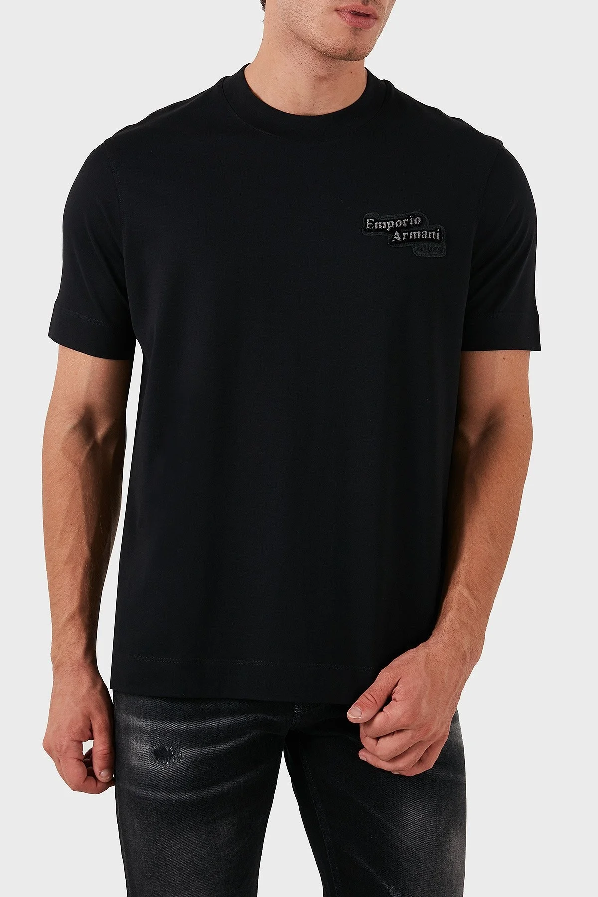 Emporio Armani Pamuklu Logolu Regular Fit Bisiklet Yaka Erkek T Shirt 6D1TD7 1JOCZ 0038 SİYAH - 1