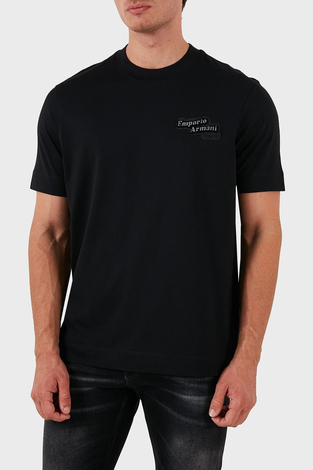 Emporio Armani Pamuklu Logolu Regular Fit Bisiklet Yaka Erkek T Shirt 6D1TD7 1JOCZ 0038 SİYAH - 4