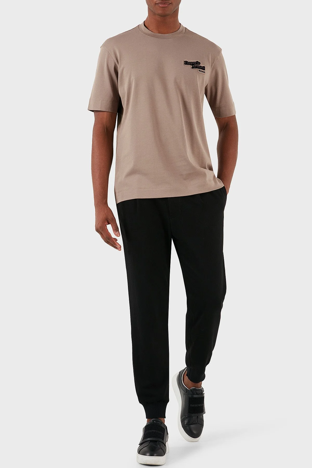 Emporio Armani Pamuklu Logolu Regular Fit Bisiklet Yaka Erkek T Shirt 6D1TD7 1JOCZ 0150 BEJ - 2
