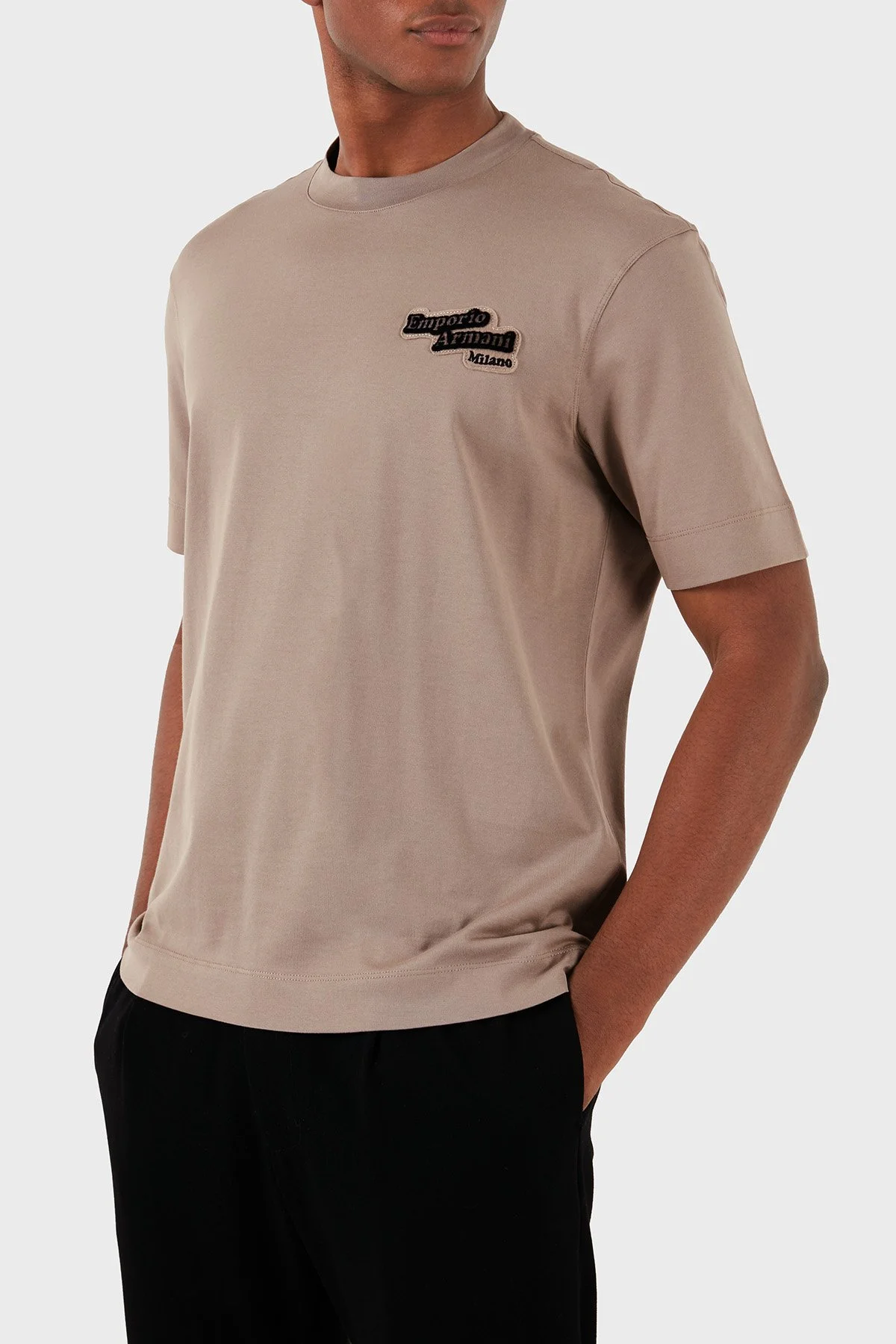 Emporio Armani Pamuklu Logolu Regular Fit Bisiklet Yaka Erkek T Shirt 6D1TD7 1JOCZ 0150 BEJ - 4