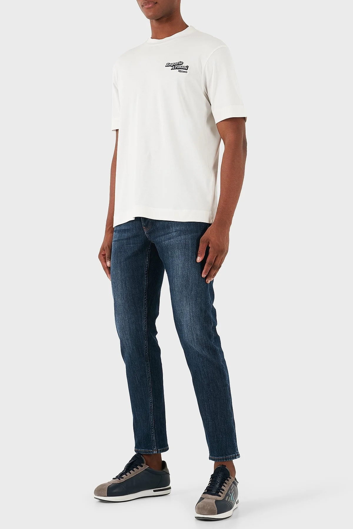 Emporio Armani Pamuklu Logolu Regular Fit Bisiklet Yaka Erkek T Shirt 6D1TD7 1JOCZ 01C1 BEYAZ - 3