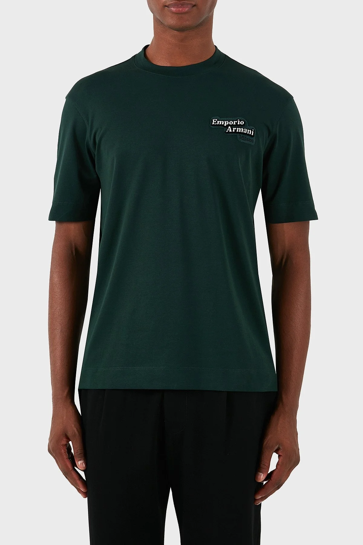 Emporio Armani Pamuklu Logolu Regular Fit Bisiklet Yaka Erkek T Shirt 6D1TD7 1JOCZ 0561 YEŞİL - 1