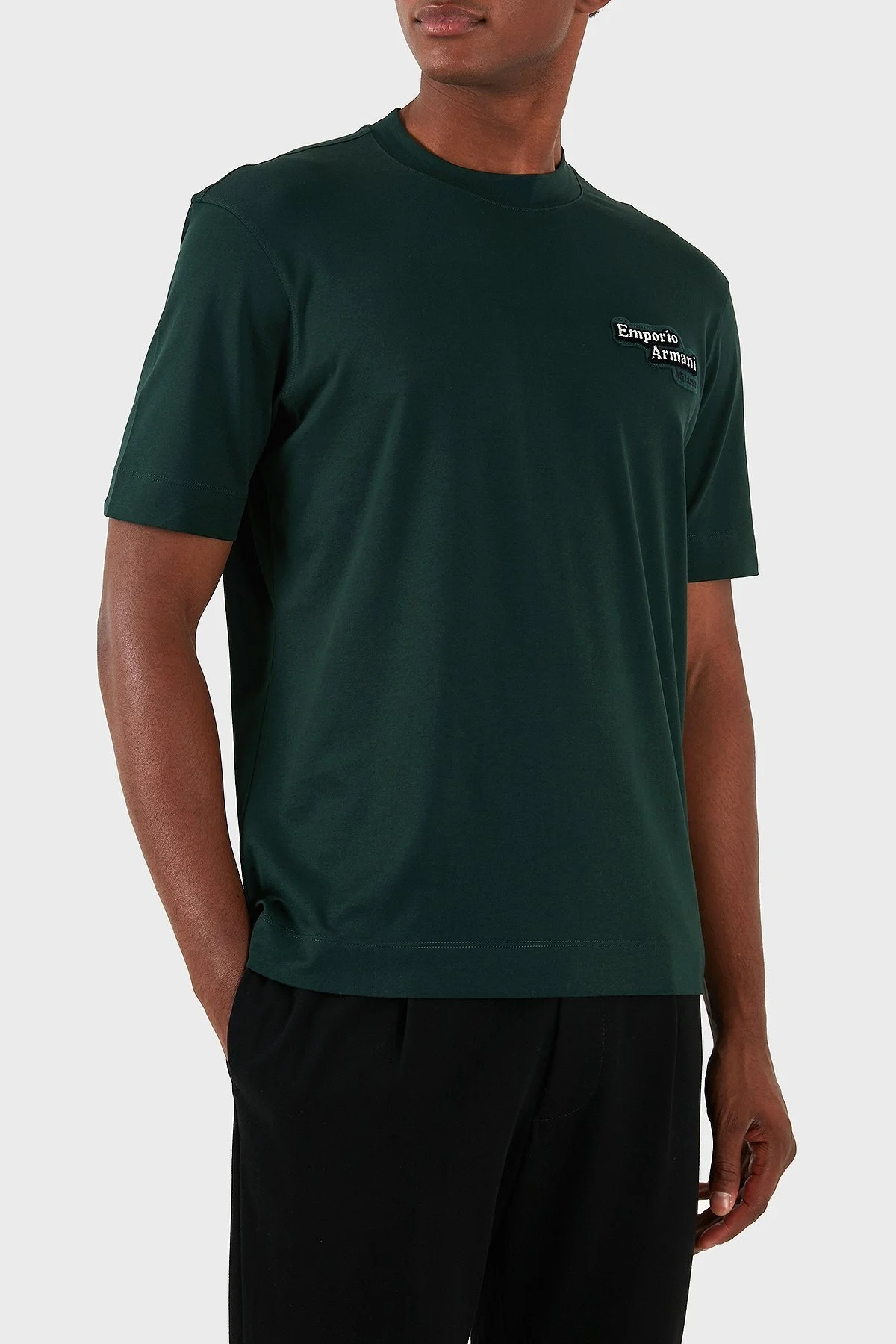 Emporio Armani Pamuklu Logolu Regular Fit Bisiklet Yaka Erkek T Shirt 6D1TD7 1JOCZ 0561 YEŞİL - 4