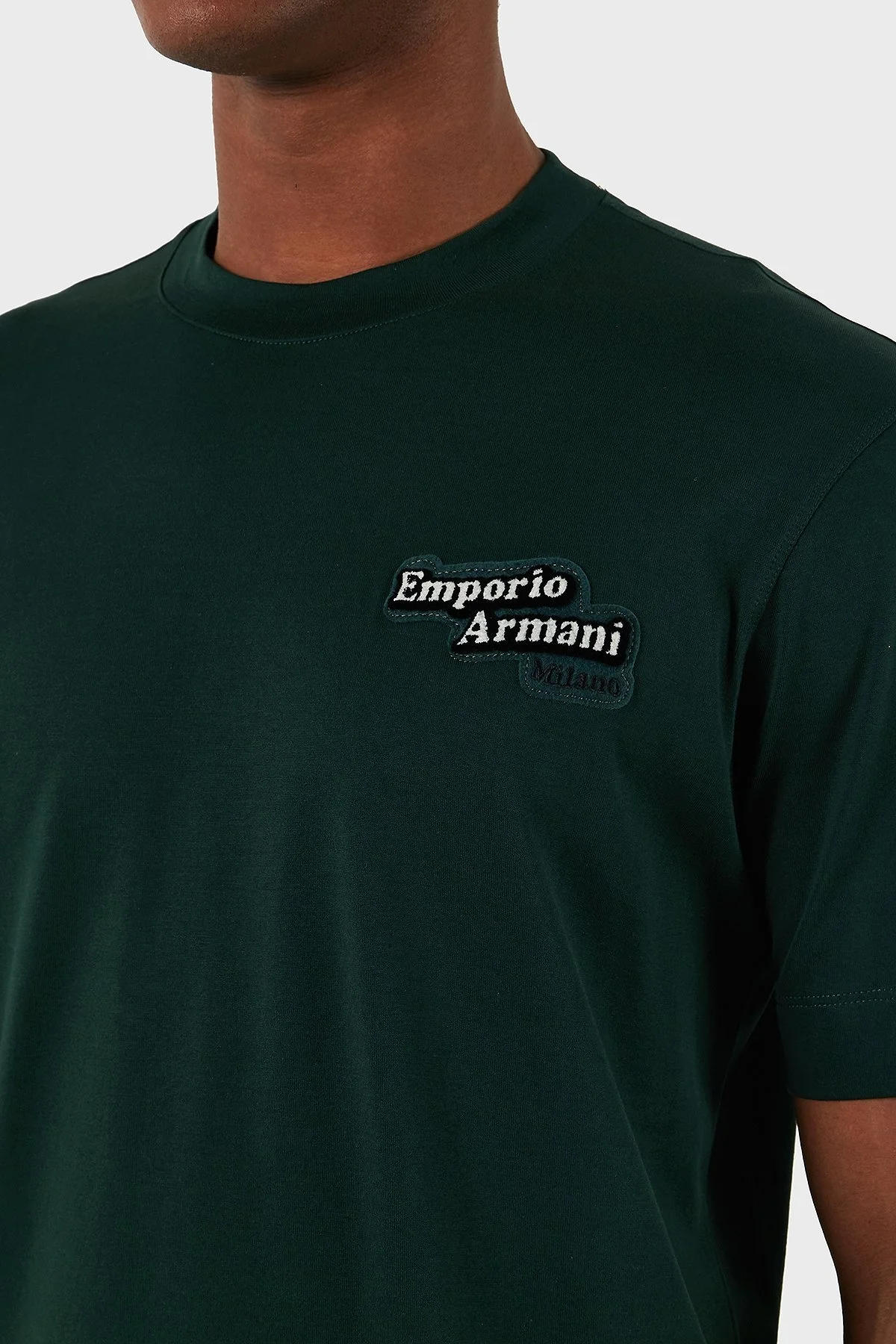 Emporio Armani Pamuklu Logolu Regular Fit Bisiklet Yaka Erkek T Shirt 6D1TD7 1JOCZ 0561 YEŞİL - 5