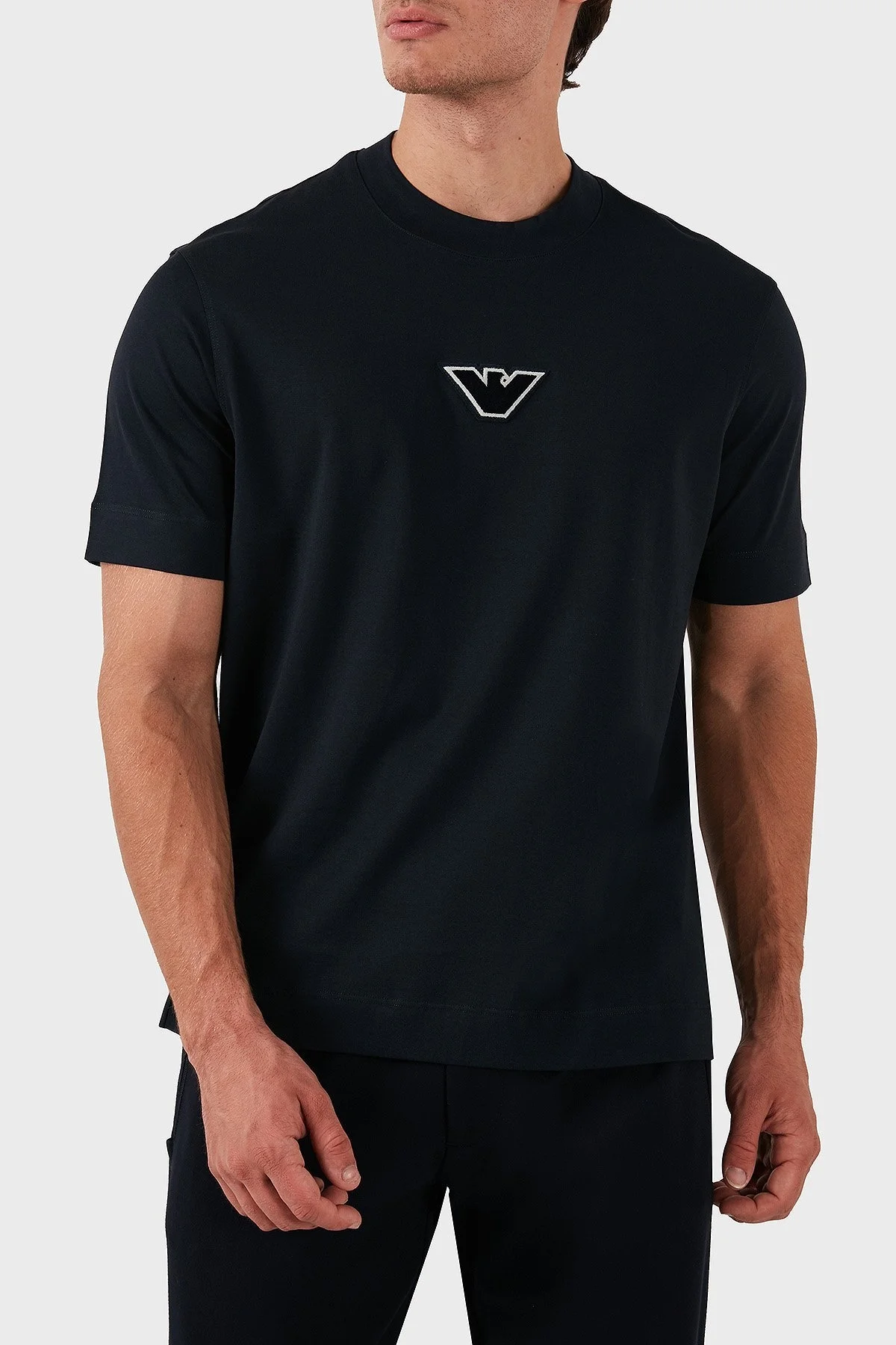 Emporio Armani Pamuklu Logolu Regular Fit Bisiklet Yaka Erkek T Shirt 6D1TD7 1JOCZ 0985 LACİVERT - 1