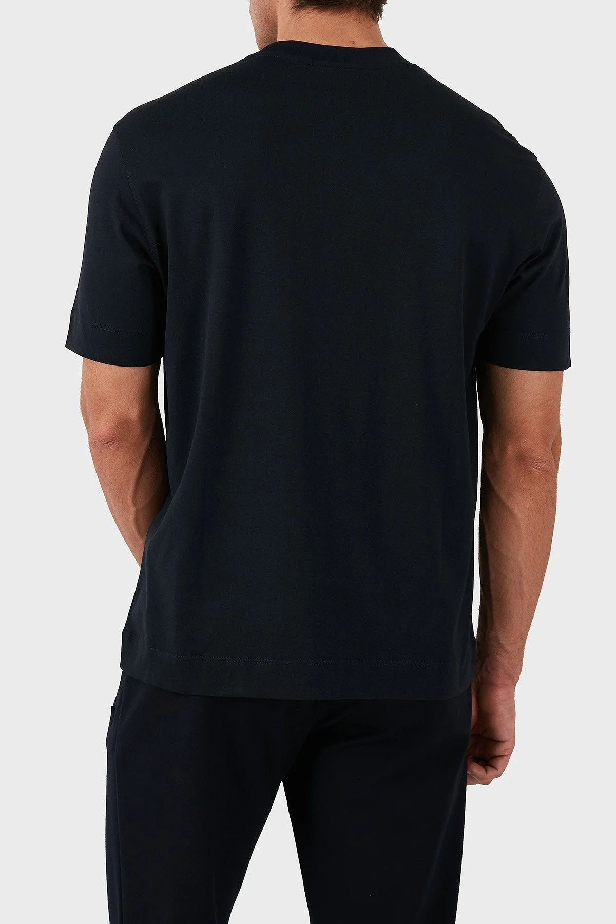 Emporio Armani Pamuklu Logolu Regular Fit Bisiklet Yaka Erkek T Shirt 6D1TD7 1JOCZ 0985 LACİVERT - 2