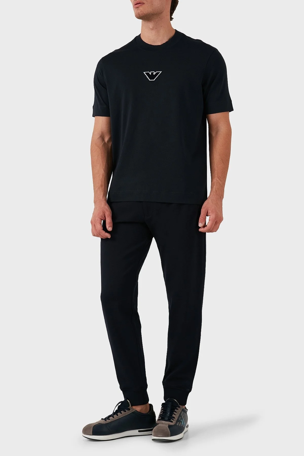 Emporio Armani Pamuklu Logolu Regular Fit Bisiklet Yaka Erkek T Shirt 6D1TD7 1JOCZ 0985 LACİVERT - 3