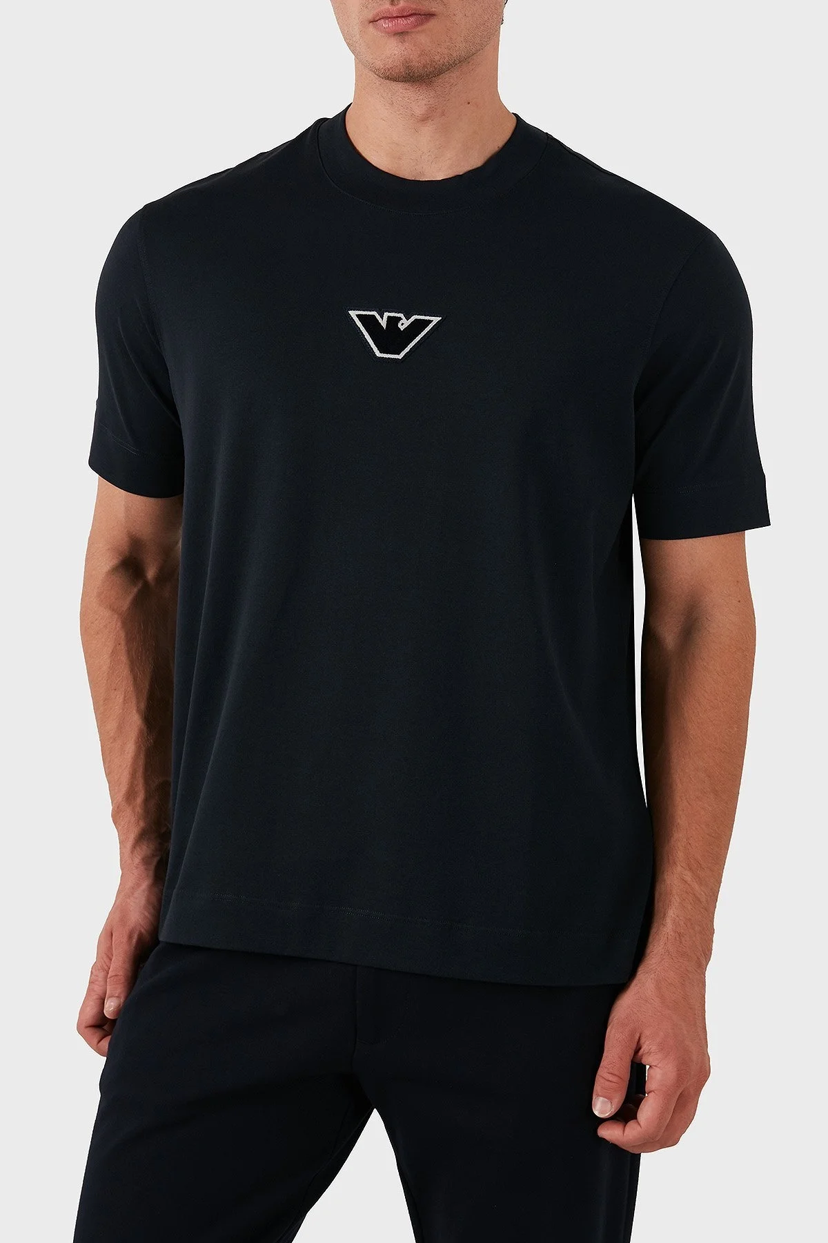 Emporio Armani Pamuklu Logolu Regular Fit Bisiklet Yaka Erkek T Shirt 6D1TD7 1JOCZ 0985 LACİVERT - 4