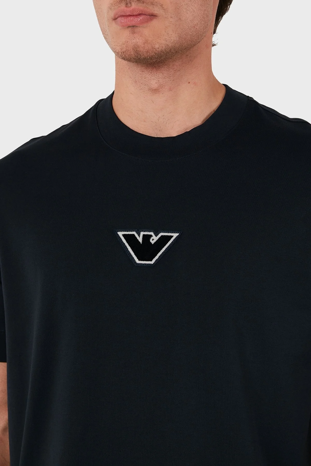 Emporio Armani Pamuklu Logolu Regular Fit Bisiklet Yaka Erkek T Shirt 6D1TD7 1JOCZ 0985 LACİVERT - 5