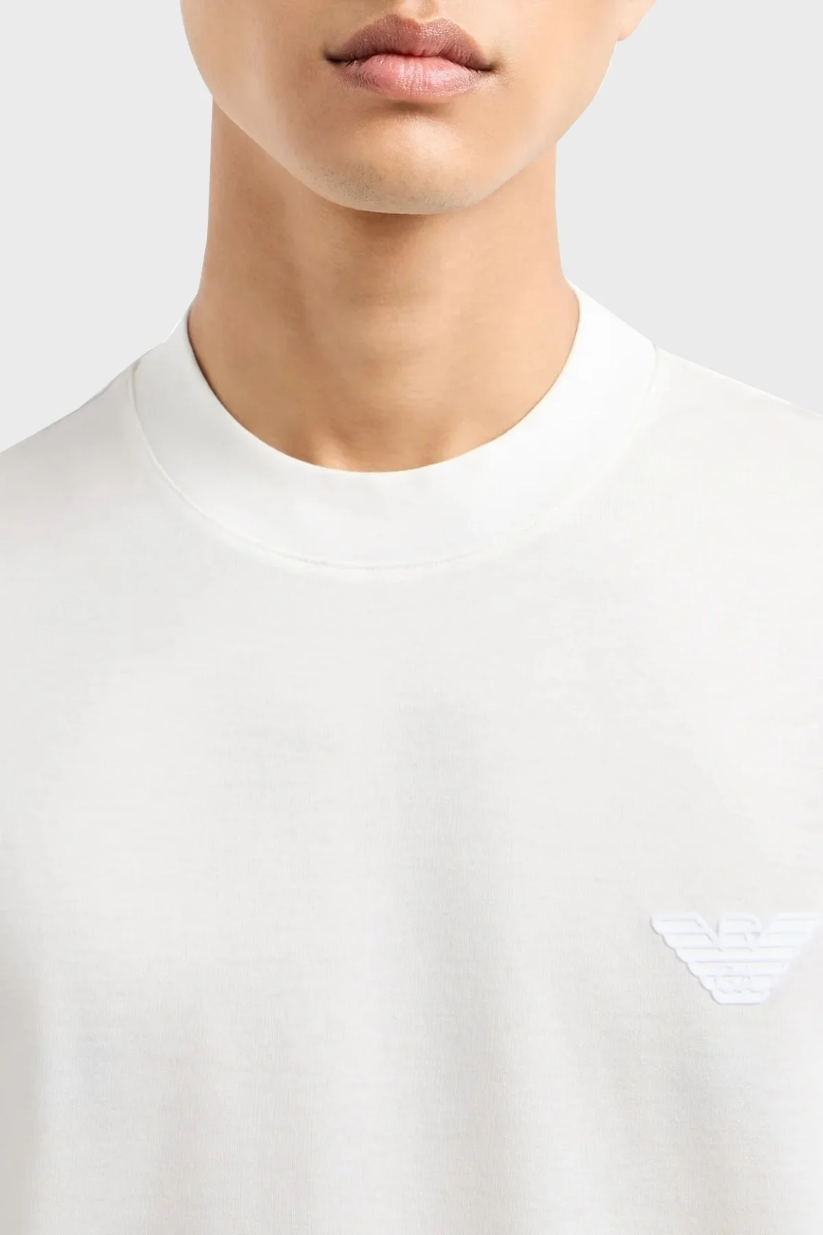 Emporio Armani Pamuklu Logolu Regular Fit Bisiklet Yaka Erkek T Shirt 6D1TR3 1JOSZ 0132 BEYAZ - 3