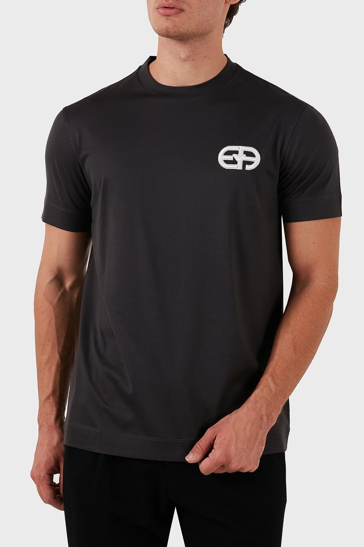 Emporio Armani Pamuklu Logolu Regular Fit Bisiklet Yaka Erkek T Shirt 8N1TF5 1JUVZ 0842 ANTRASİT - 5