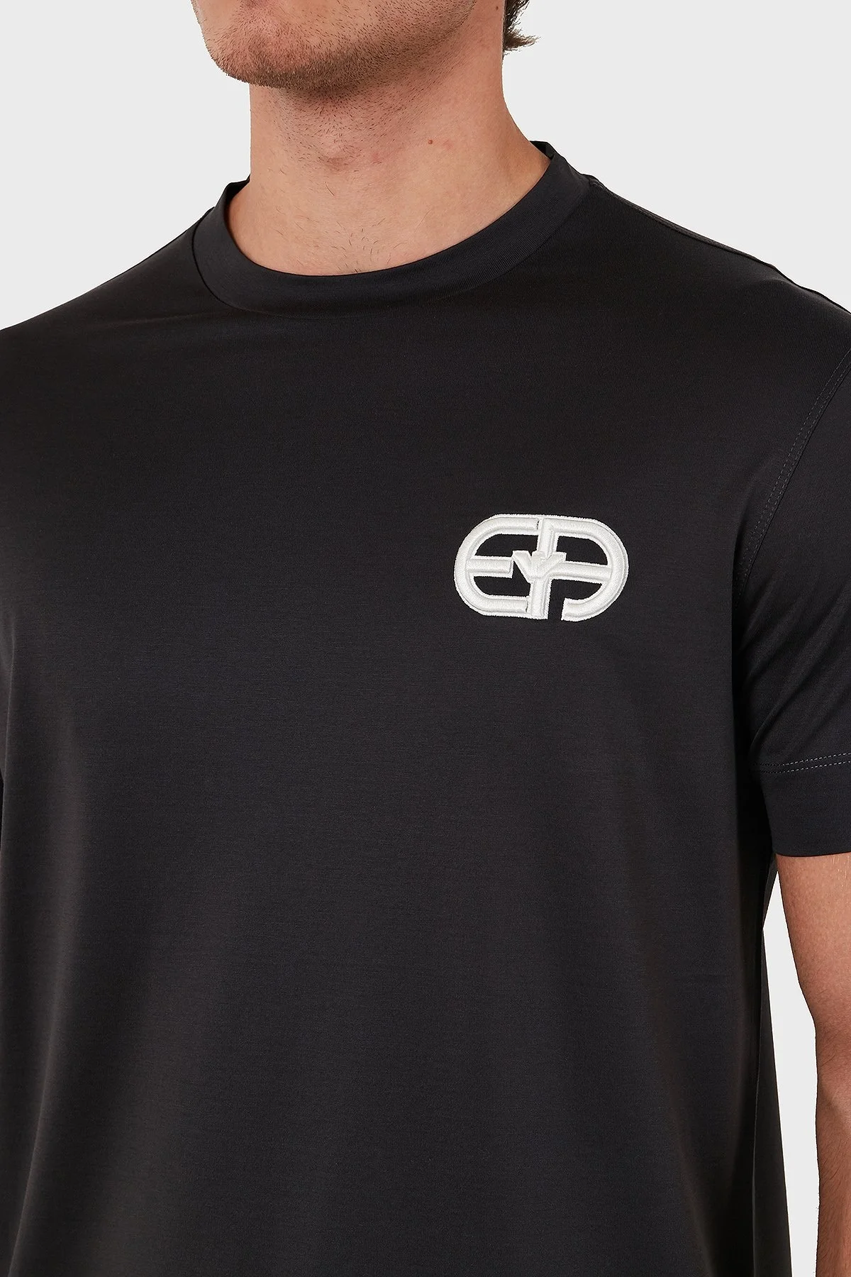 Emporio Armani Pamuklu Logolu Regular Fit Bisiklet Yaka Erkek T Shirt 8N1TF5 1JUVZ 0842 ANTRASİT - 8