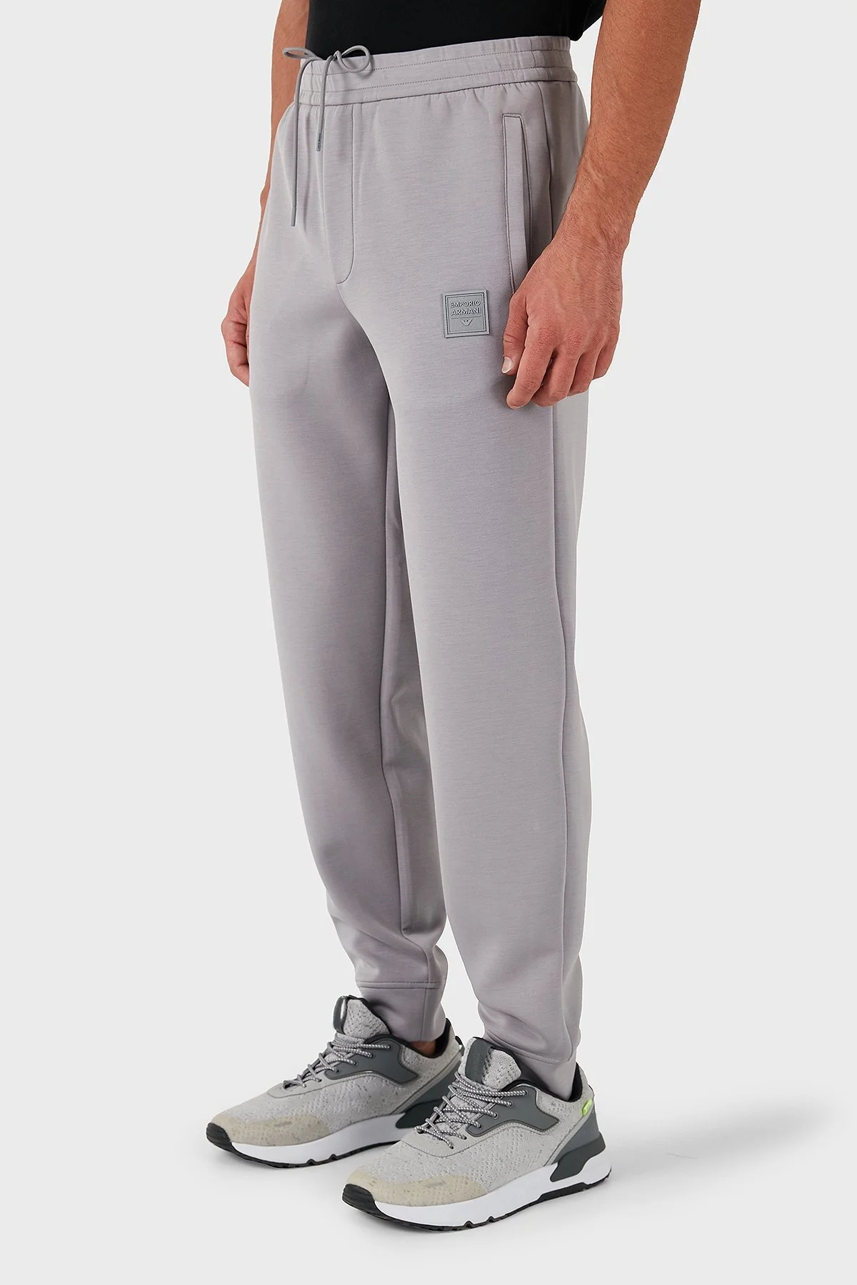 Emporio Armani Pamuklu Logolu Regular Fit Dik Yaka Erkek Eşofman Takımı 6D1D72 1JRRZ 06K3 GRİ - 6