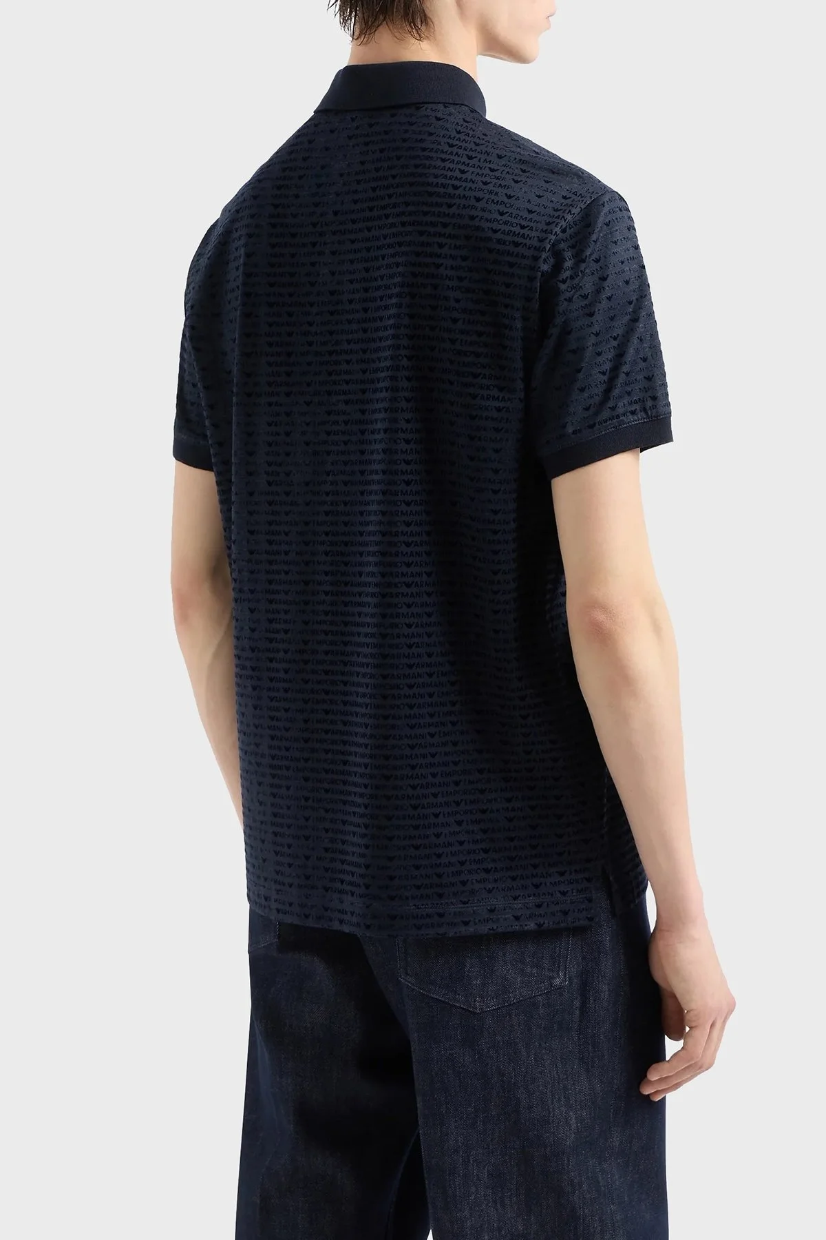 Emporio Armani Pamuklu Logolu Regular Fit Düğmeli Erkek Polo Yaka T Shirt 6D1F79 1JOSZ 0920 LACİVERT - 2