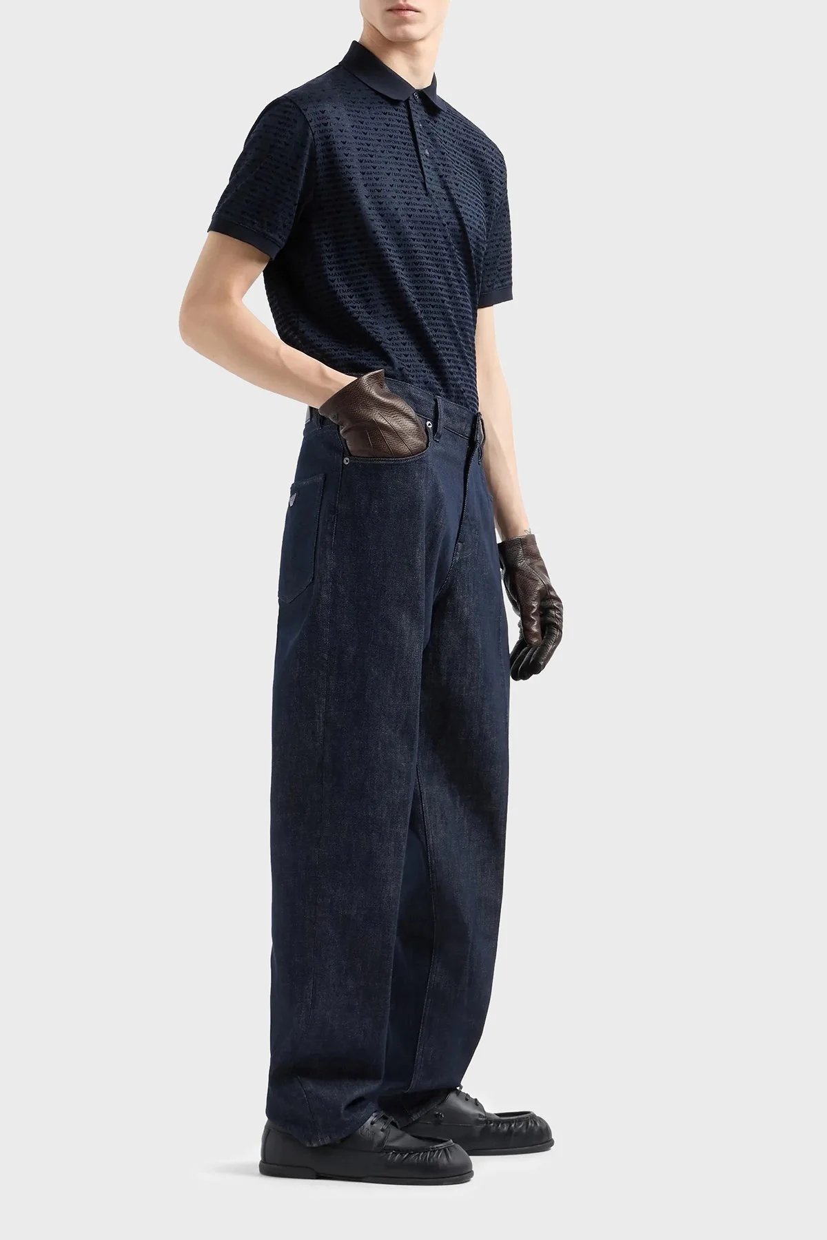 Emporio Armani Pamuklu Logolu Regular Fit Düğmeli Erkek Polo Yaka T Shirt 6D1F79 1JOSZ 0920 LACİVERT - 3