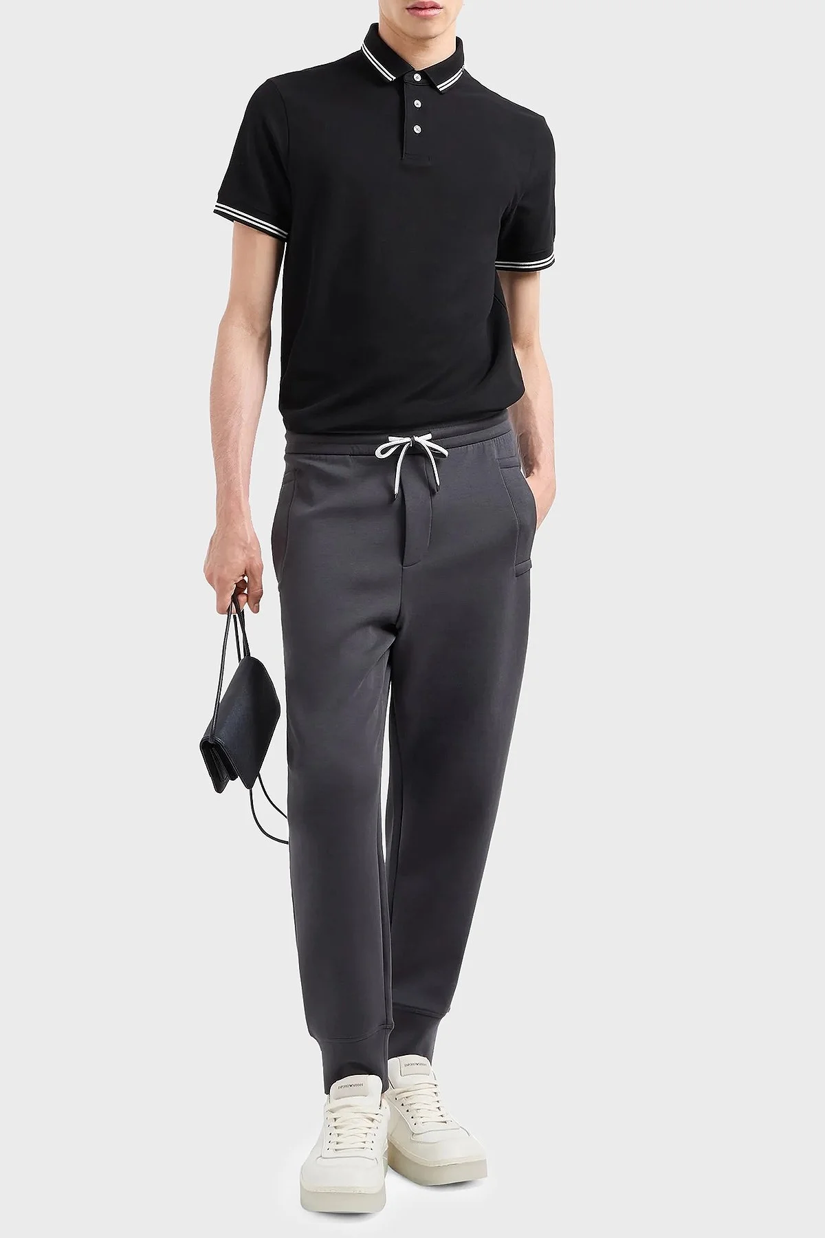 Emporio Armani Pamuklu Logolu Regular Fit Düğmeli Erkek Polo Yaka T Shirt 6D1F95 1JCYZ 0029 SİYAH - 3