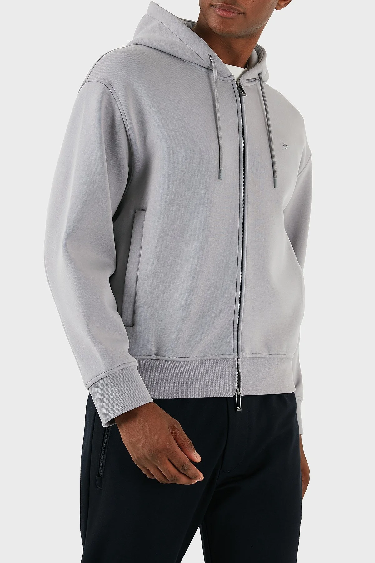 Emporio Armani Pamuklu Logolu Regular Fit Kapüşonlu Erkek Sweat 6D1M90 1JOTZ 06K3 GRİ - 4