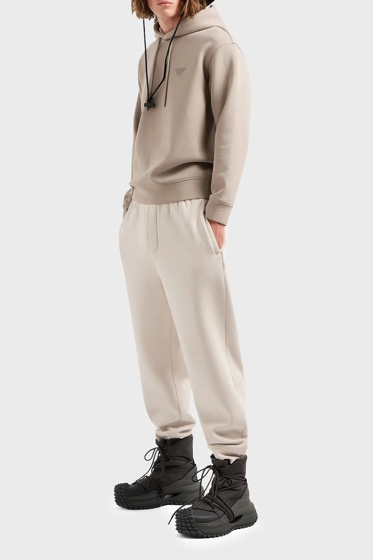 Emporio Armani Pamuklu Logolu Regular Fit Kapüşonlu Erkek Sweat 6D1M94 1JHSZ 0195 TOPRAK - 2