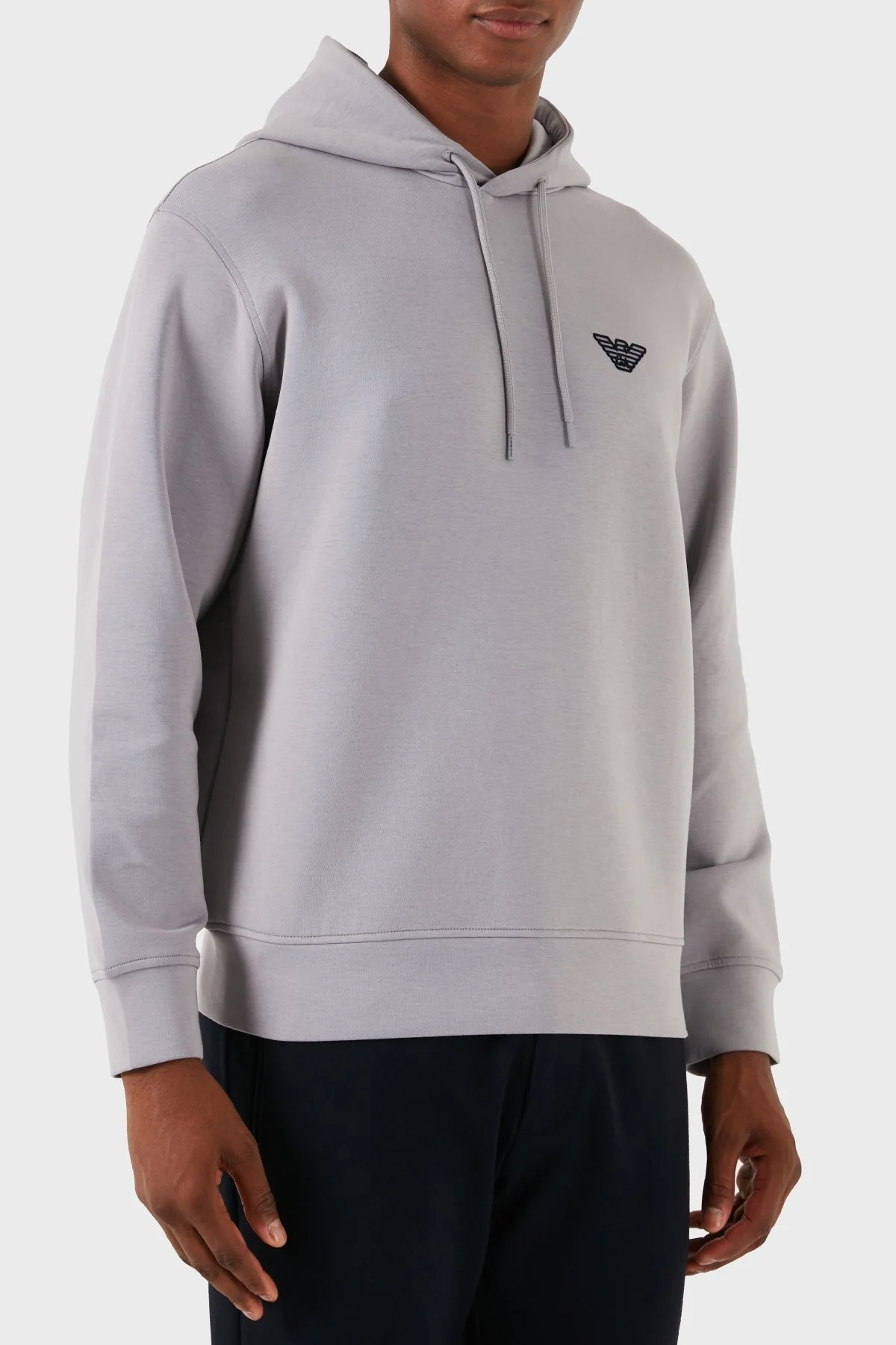 Emporio Armani Pamuklu Logolu Regular Fit Kapüşonlu Erkek Sweat 6D1M94 1JHSZ 0663 GRİ - 1