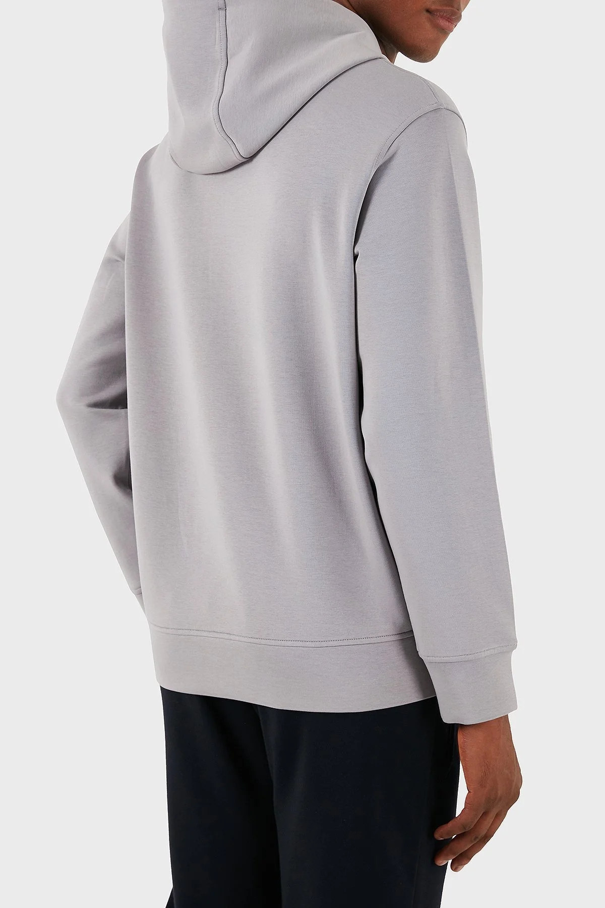 Emporio Armani Pamuklu Logolu Regular Fit Kapüşonlu Erkek Sweat 6D1M94 1JHSZ 0663 GRİ - 3