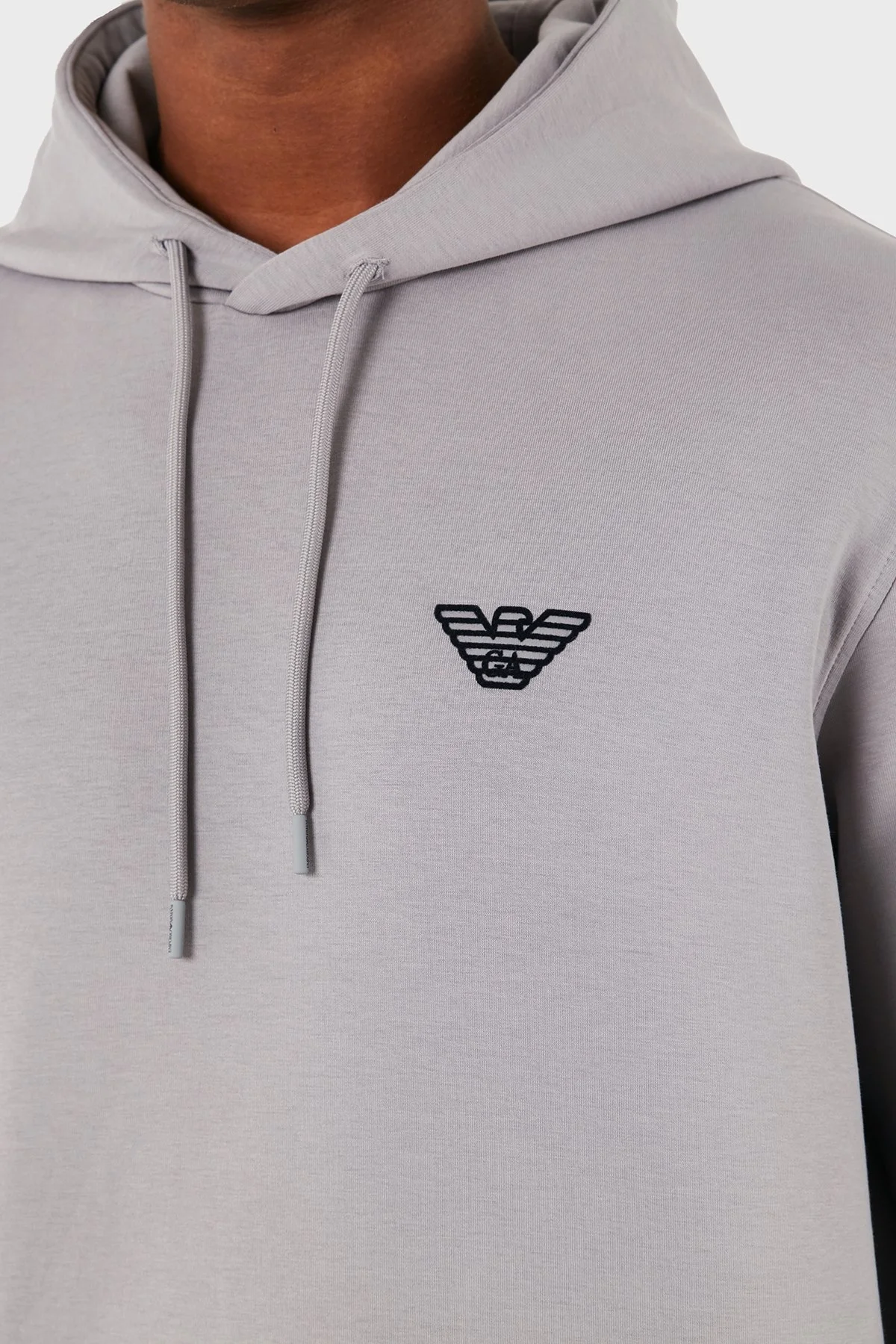 Emporio Armani Pamuklu Logolu Regular Fit Kapüşonlu Erkek Sweat 6D1M94 1JHSZ 0663 GRİ - 4