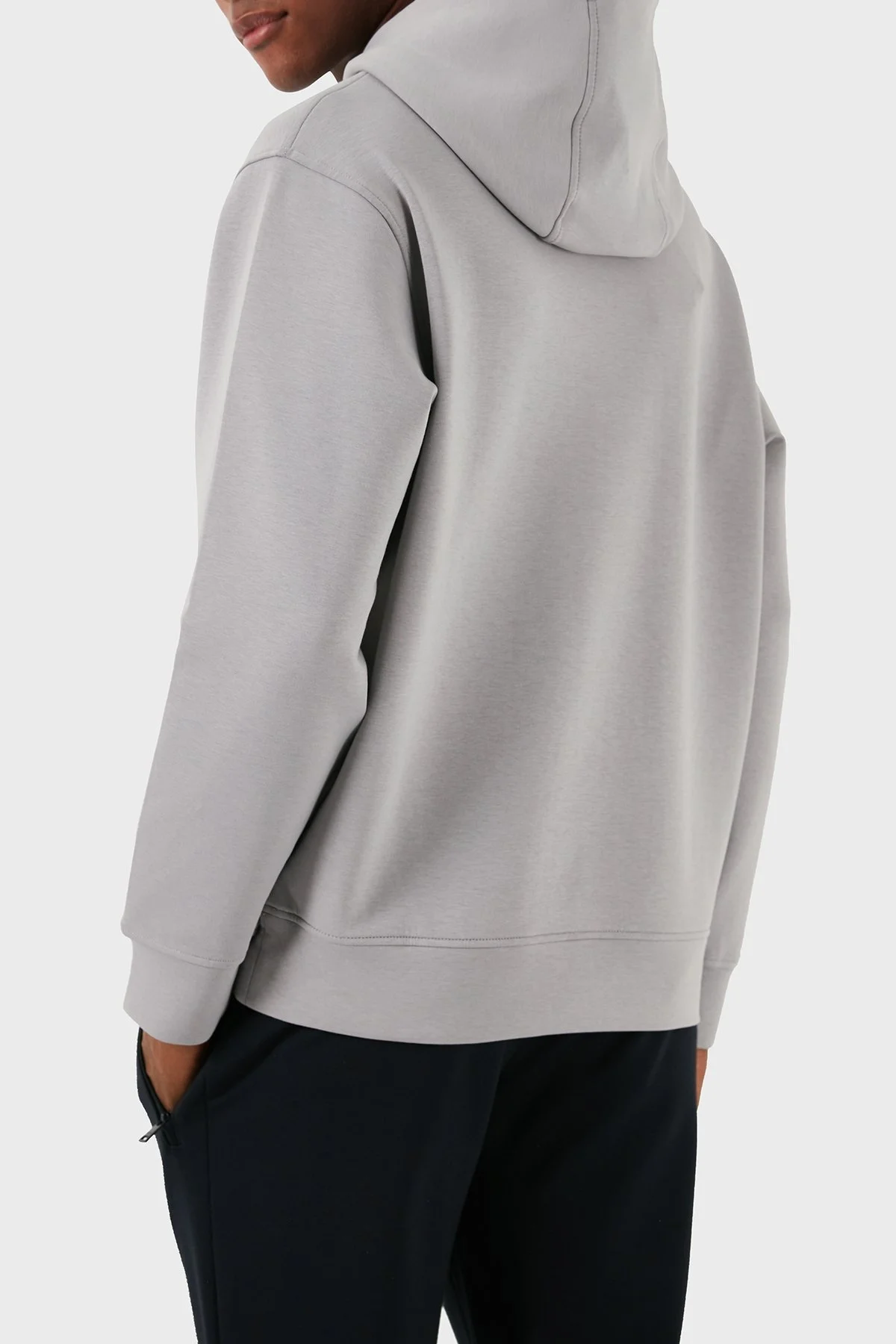 Emporio Armani Pamuklu Logolu Regular Fit Kapüşonlu Erkek Sweat 6D1M94 1JHSZ 0664 GRİ - 3