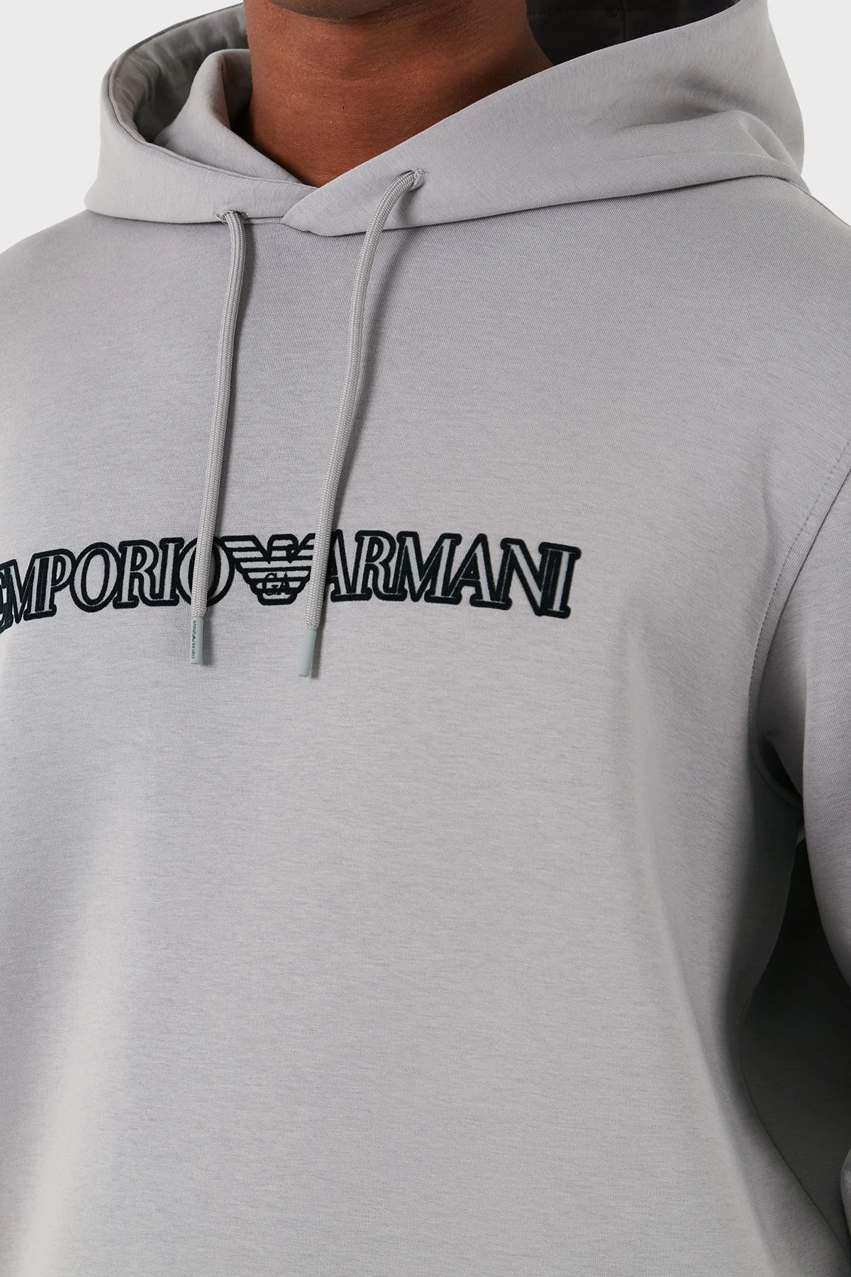 Emporio Armani Pamuklu Logolu Regular Fit Kapüşonlu Erkek Sweat 6D1M94 1JHSZ 0664 GRİ - 5
