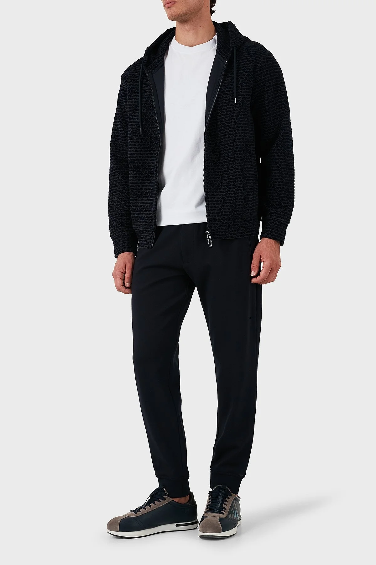 Emporio Armani Pamuklu Logolu Regular Fit Kapüşonlu Erkek Sweat 6D1MB0 1JHSZ 0920 LACİVERT - 2