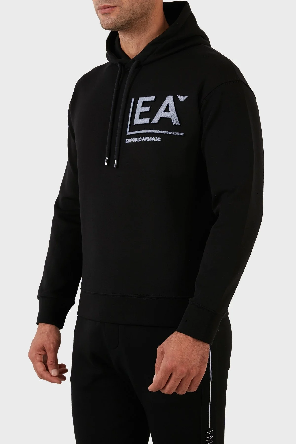 Emporio Armani Pamuklu Logolu Regular Fit Kapüşonlu Erkek Sweat 6L1MM9 1JHSZ 0058 SİYAH - 2
