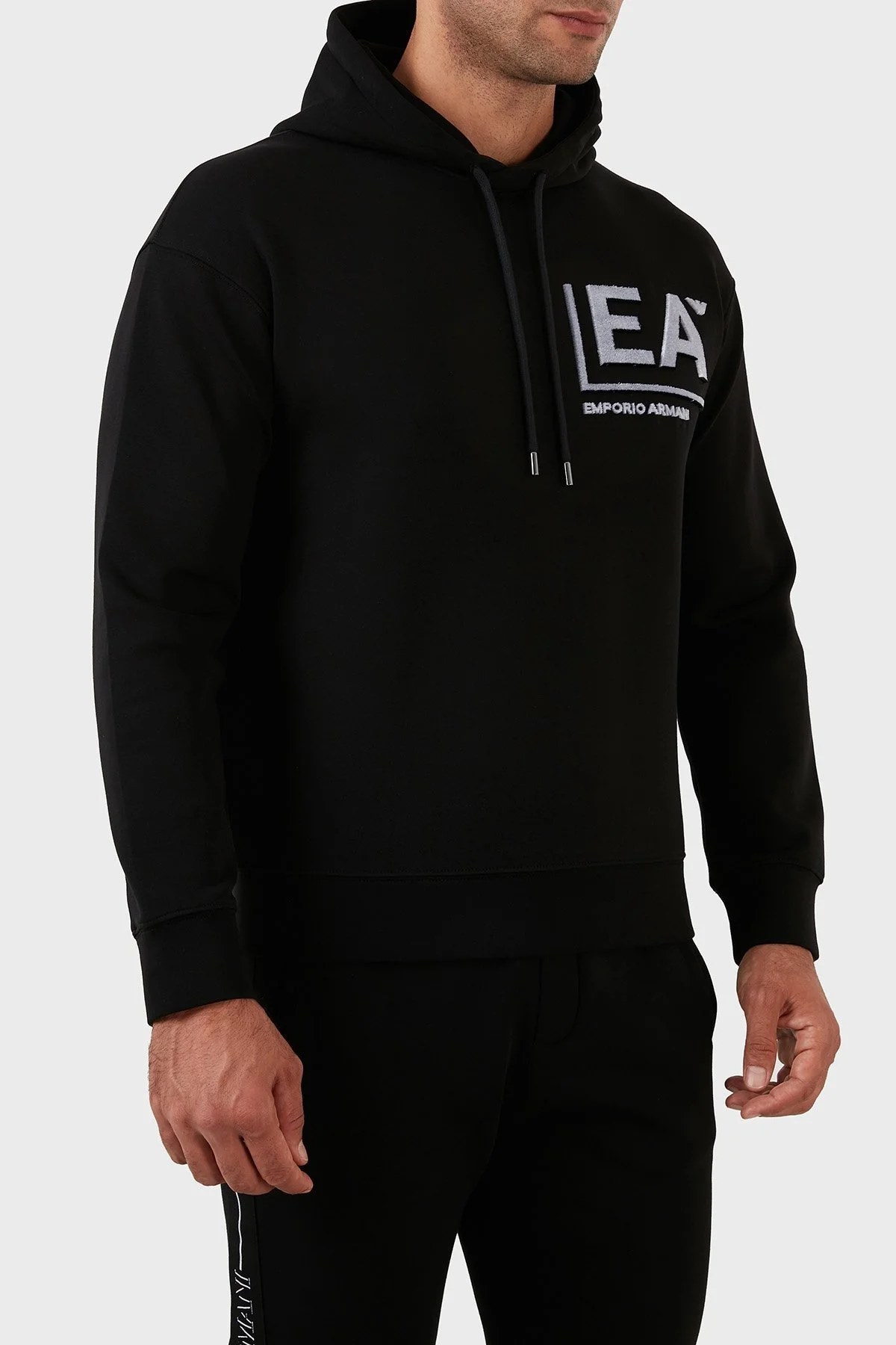 Emporio Armani Pamuklu Logolu Regular Fit Kapüşonlu Erkek Sweat 6L1MM9 1JHSZ 0058 SİYAH - 3