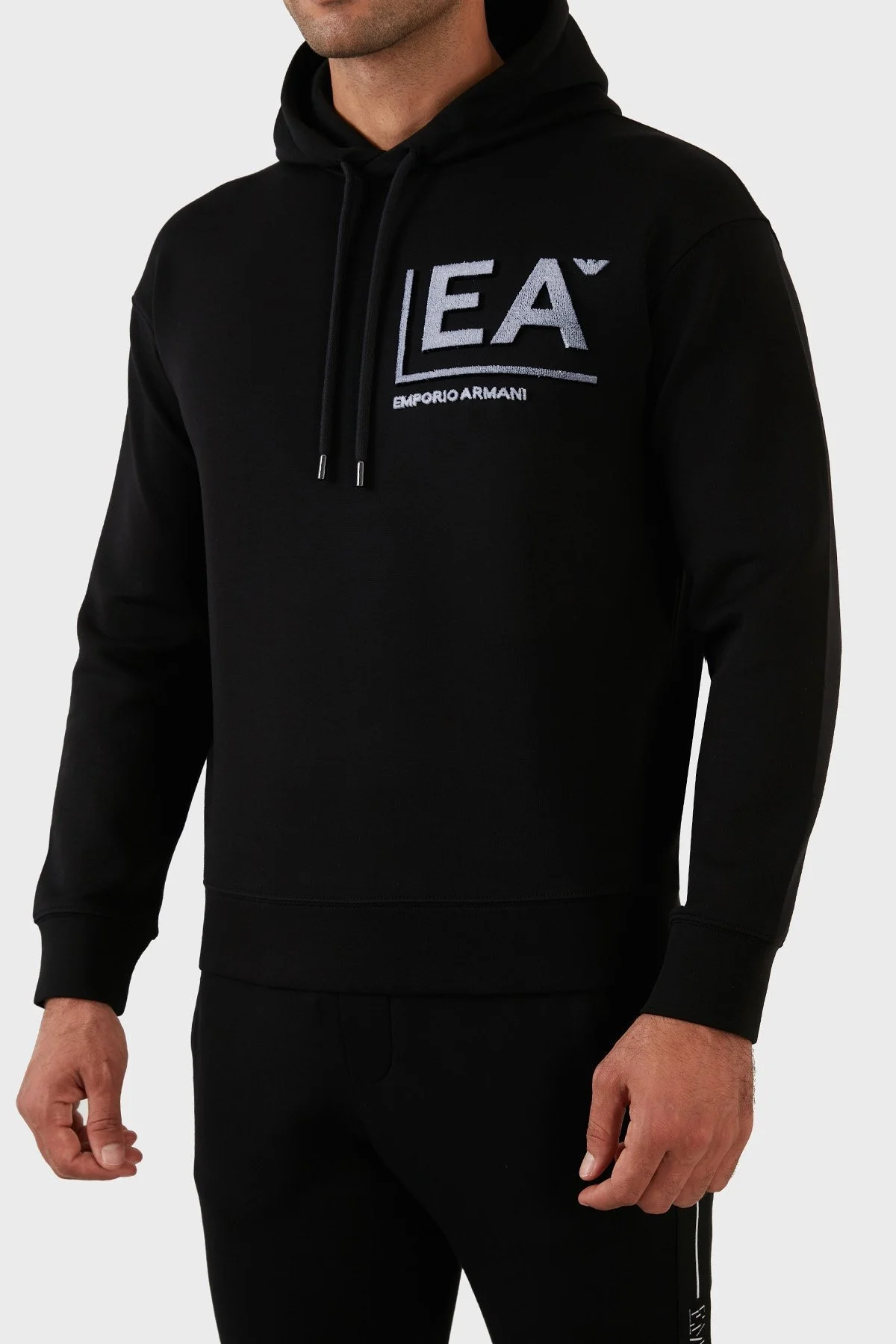 Emporio Armani Pamuklu Logolu Regular Fit Kapüşonlu Erkek Sweat 6L1MM9 1JHSZ 0058 SİYAH - 4