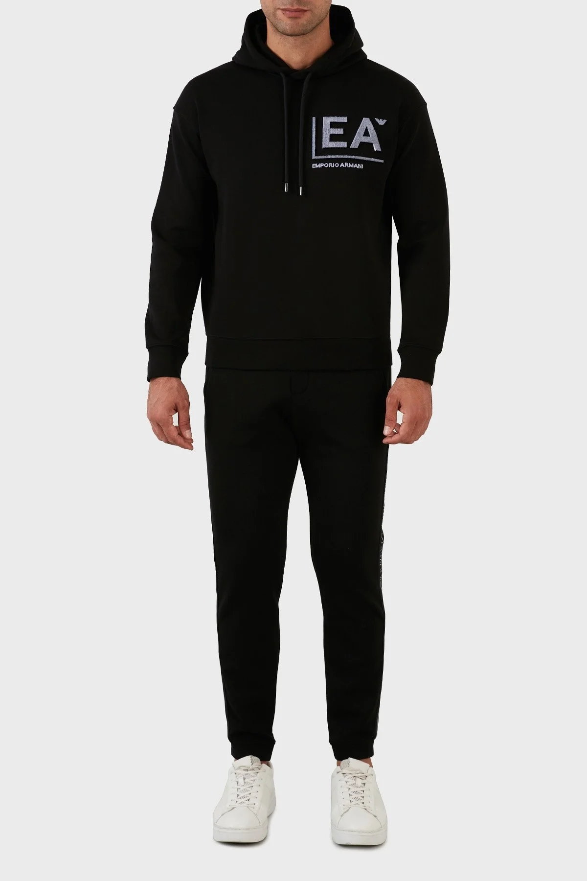 Emporio Armani Pamuklu Logolu Regular Fit Kapüşonlu Erkek Sweat 6L1MM9 1JHSZ 0058 SİYAH - 5