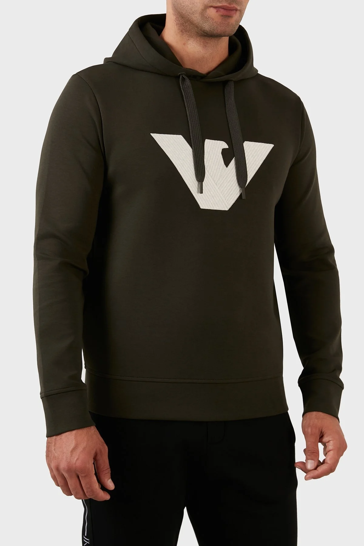 Emporio Armani Pamuklu Logolu Regular Fit Kapüşonlu Erkek Sweat 6L1MP6 1JHSZ 0558 YEŞİL - 3