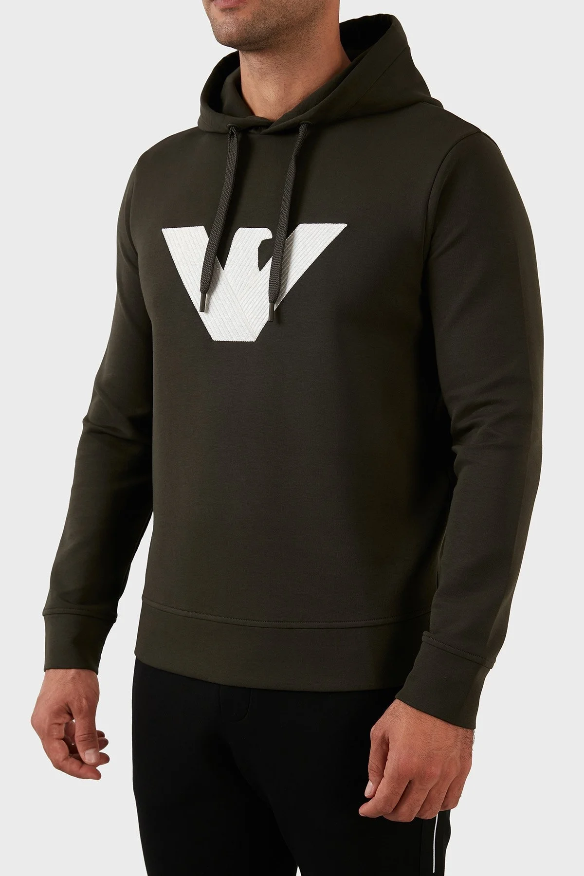 Emporio Armani Pamuklu Logolu Regular Fit Kapüşonlu Erkek Sweat 6L1MP6 1JHSZ 0558 YEŞİL - 4