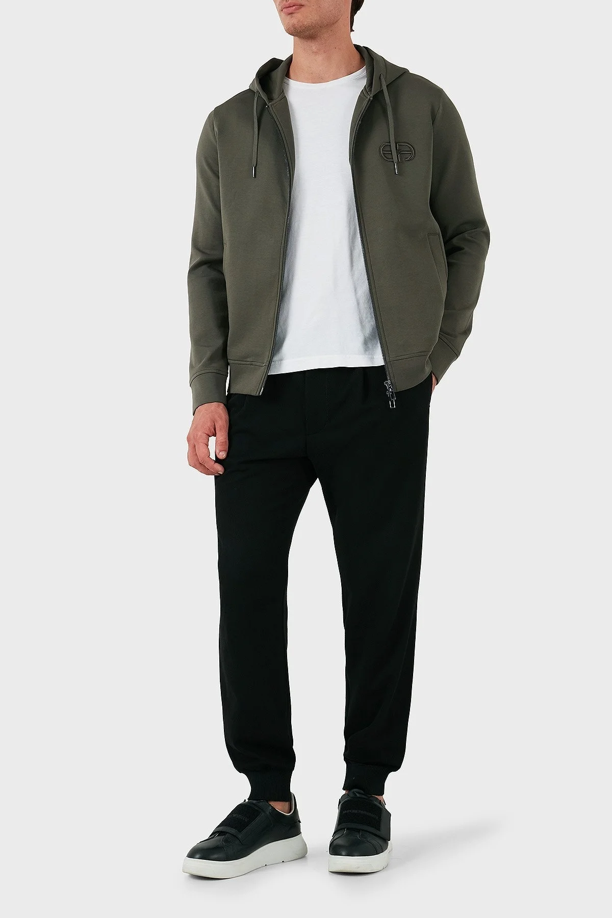 Emporio Armani Pamuklu Logolu Regular Fit Kapüşonlu Erkek Sweat 8N1ML6 1JHSZ 06K0 HAKİ - 2