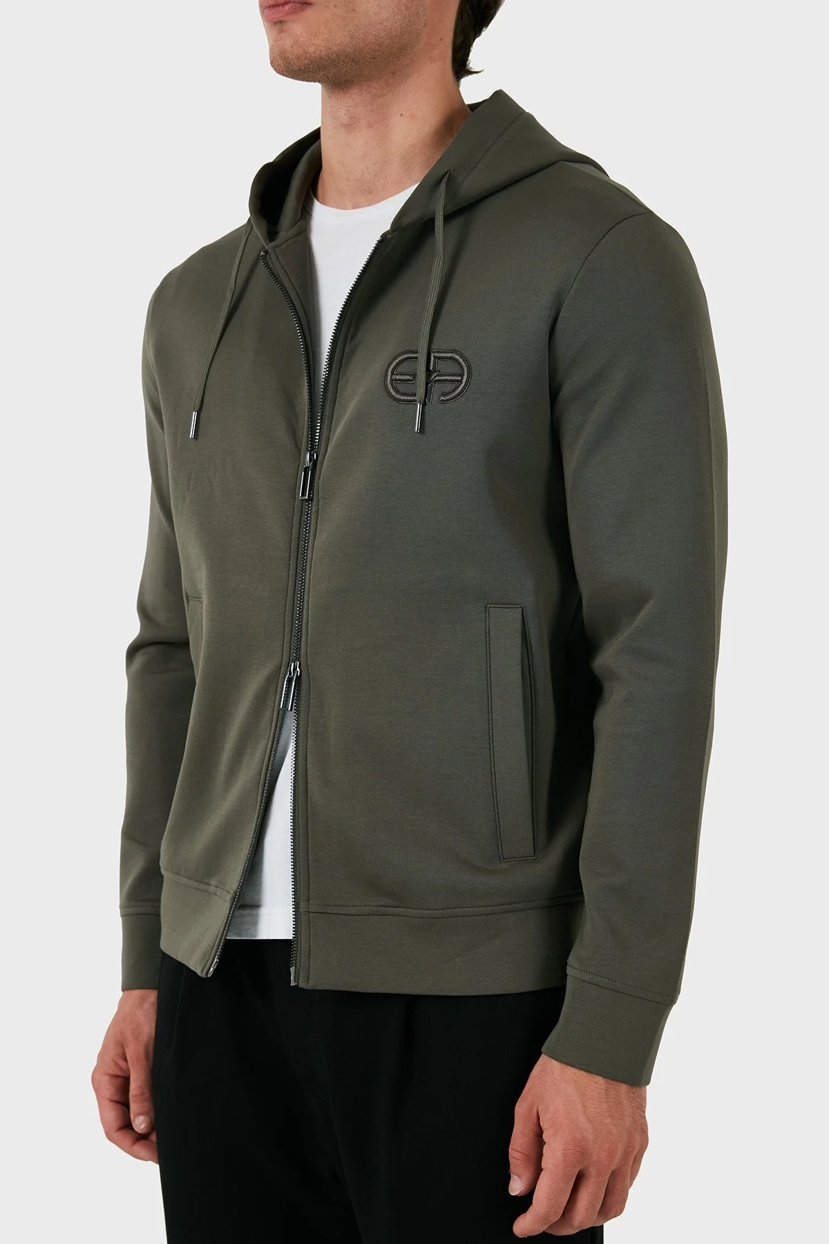 Emporio Armani Pamuklu Logolu Regular Fit Kapüşonlu Erkek Sweat 8N1ML6 1JHSZ 06K0 HAKİ - 5