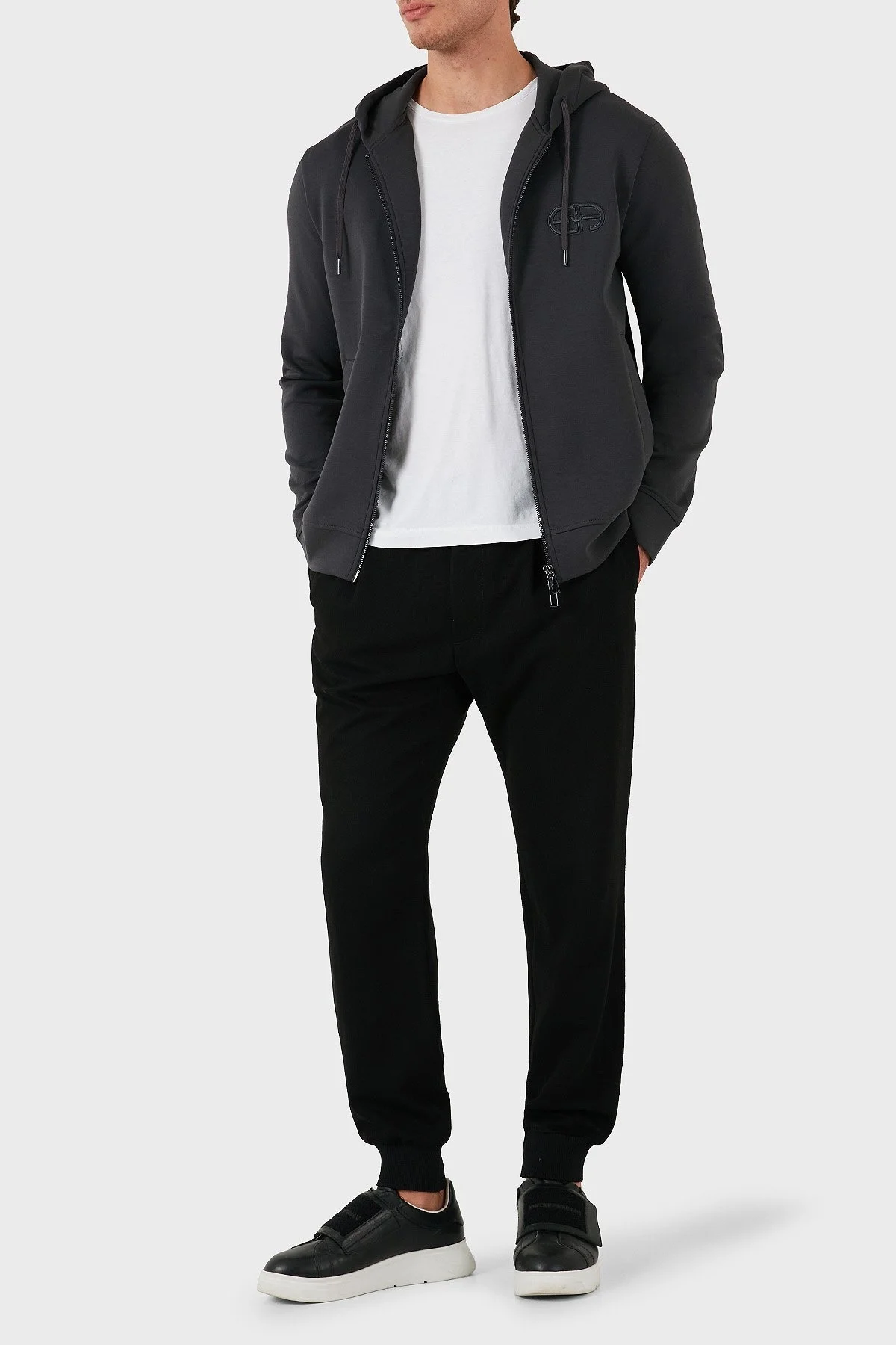 Emporio Armani Pamuklu Logolu Regular Fit Kapüşonlu Erkek Sweat 8N1ML6 1JHSZ 0842 ANTRASİT - 2