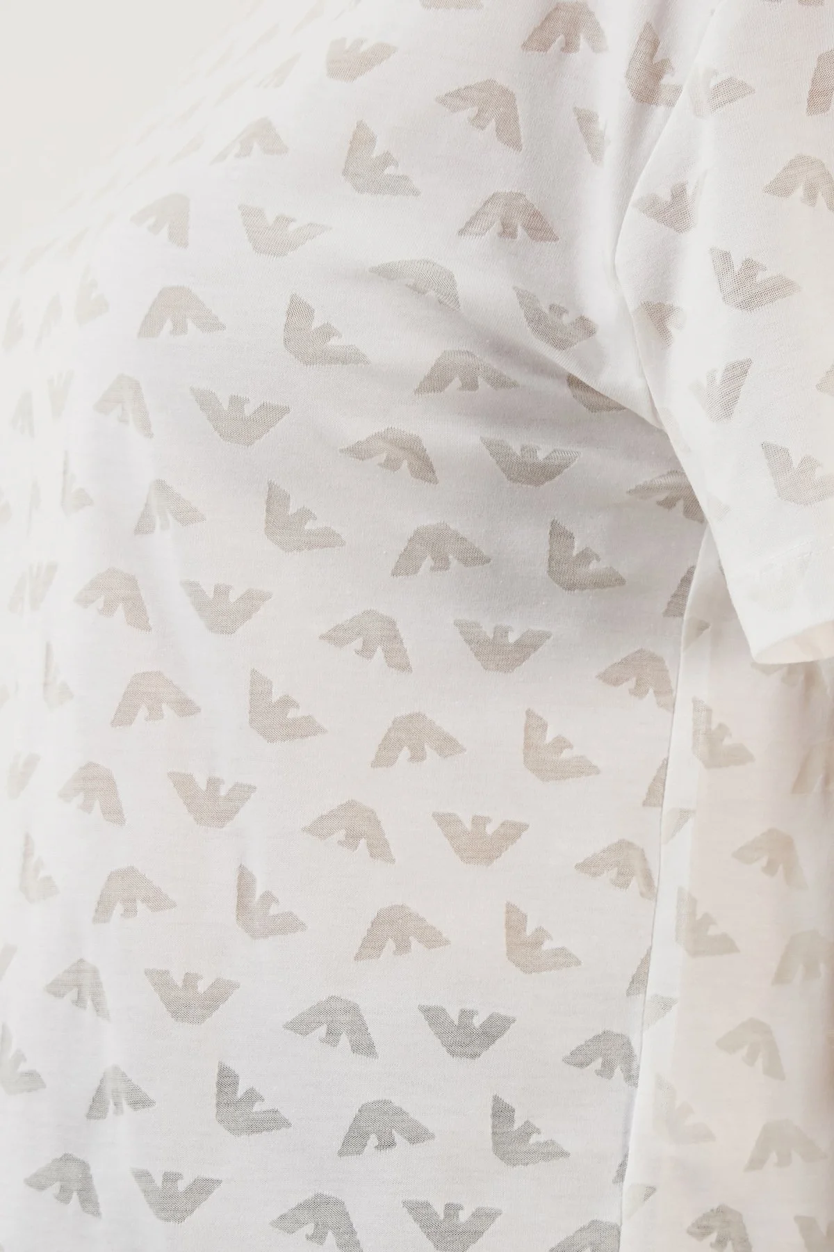 Emporio Armani Pamuklu Logolu Relaxed Fit Bisiklet Yaka Bayan T Shirt 3R2T7F 2JWBZ 0100 BEYAZ - 4