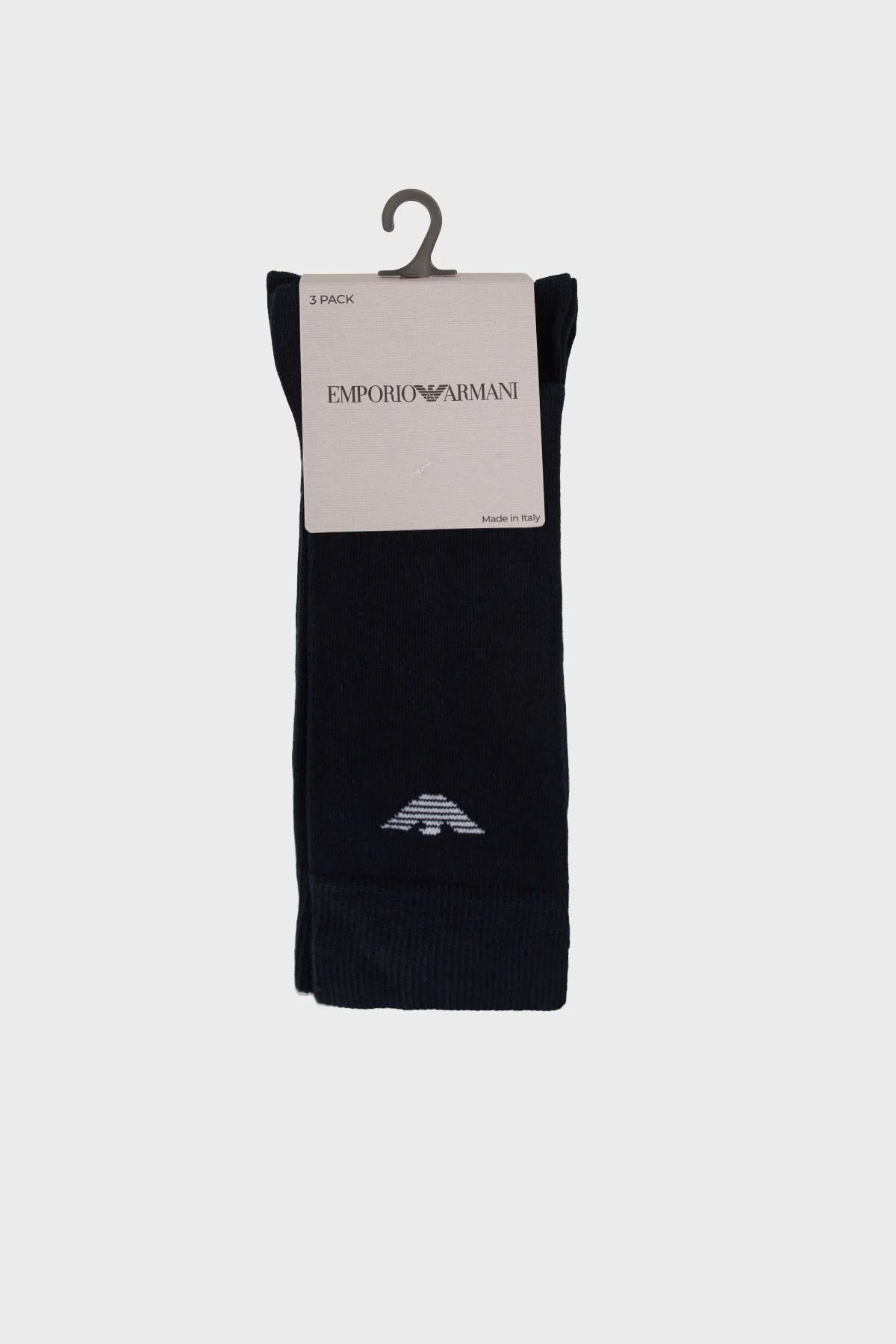 Emporio Armani Pamuklu Logolu Uzun 3 Pack Erkek Çorap EM000554 AF14446 MB082 MAVİ - 1