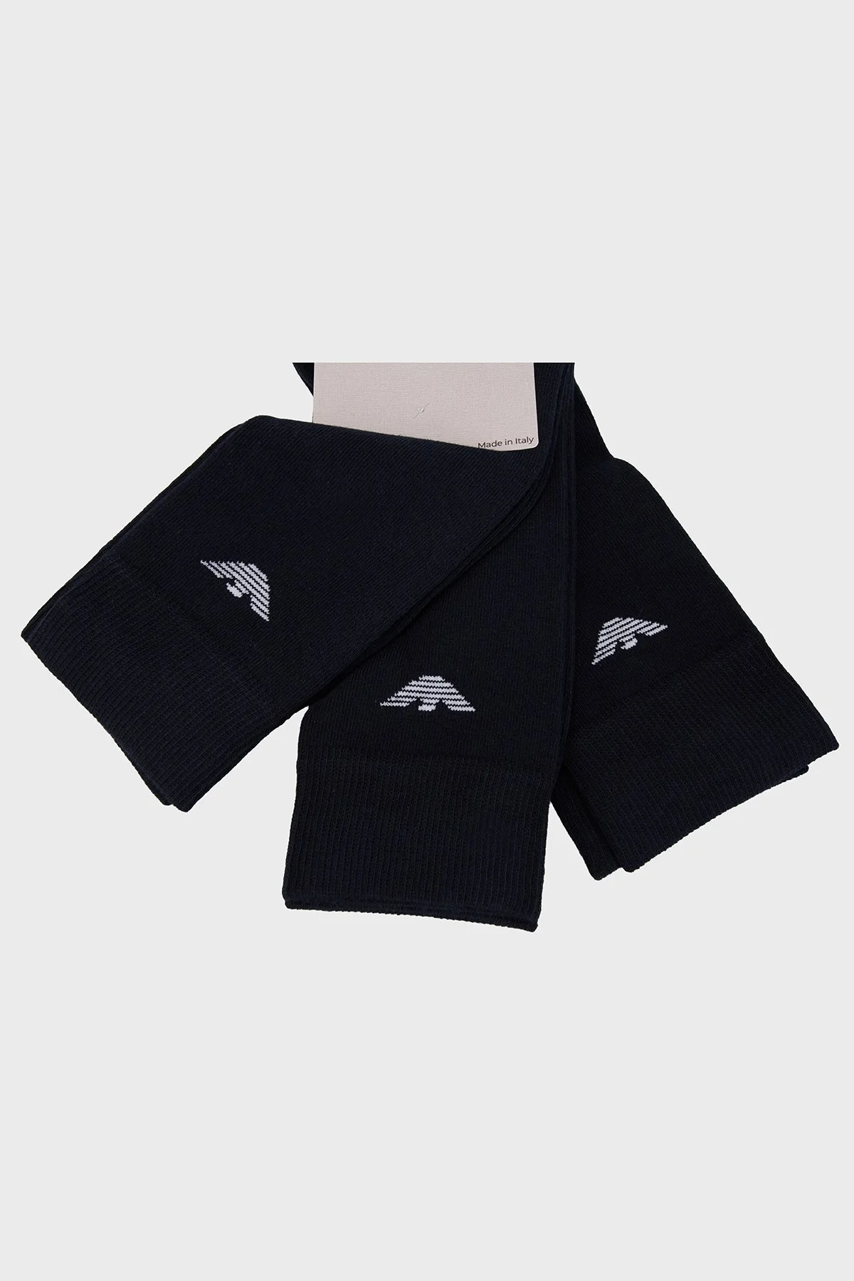 Emporio Armani Pamuklu Logolu Uzun 3 Pack Erkek Çorap EM000554 AF14446 MB082 MAVİ - 2