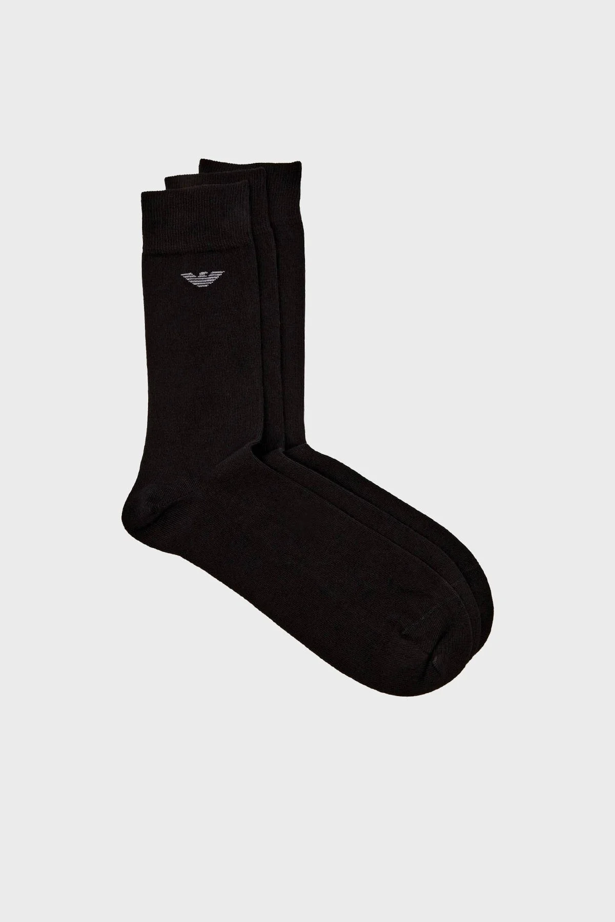 Emporio Armani Pamuklu Logolu Uzun 3 Pack Erkek Çorap EM000554 AF14446 MC061 SİYAH - 3