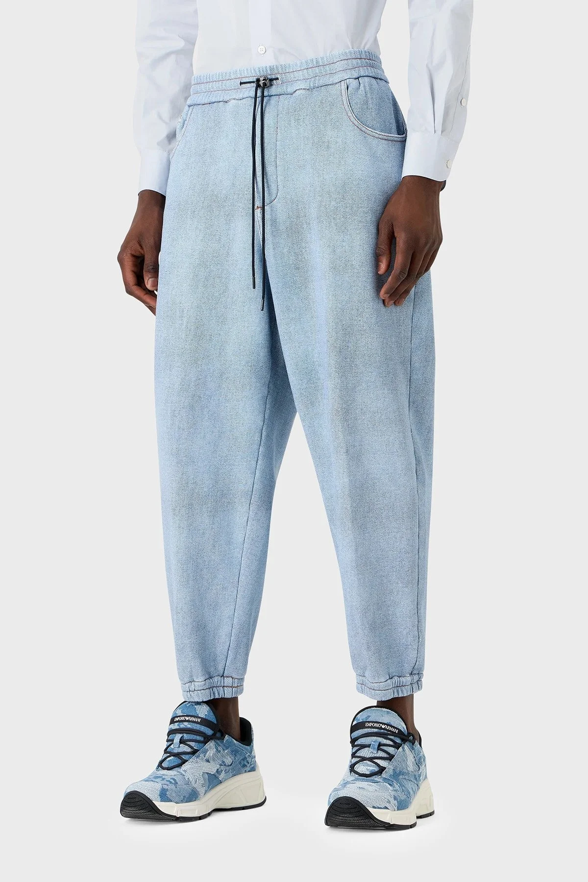 Emporio Armani Pamuklu Loose Fit Jogger Spor Erkek Pantolon 3D1PM1 1JWPZ F917 MAVİ - 2