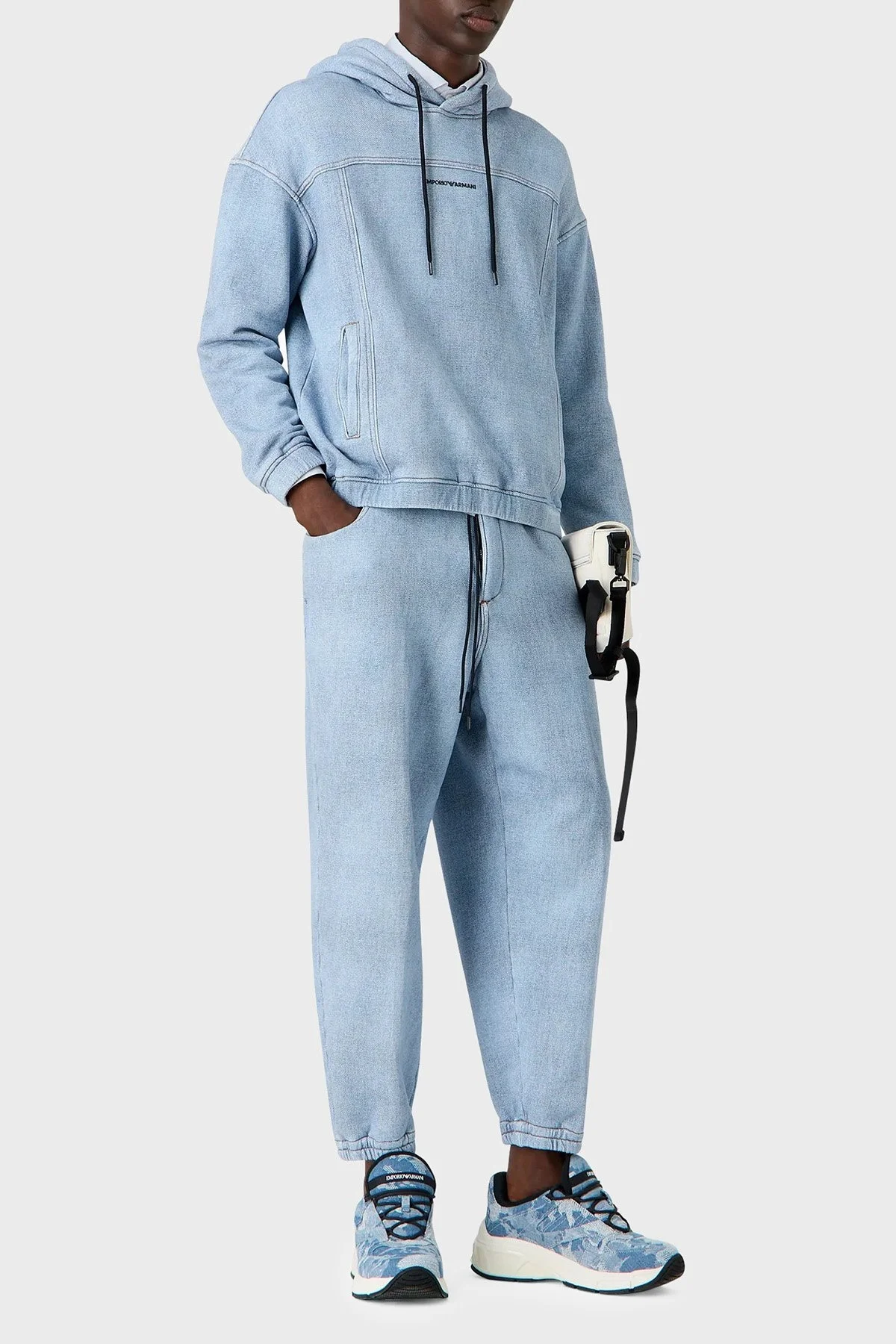 Emporio Armani Pamuklu Loose Fit Jogger Spor Erkek Pantolon 3D1PM1 1JWPZ F917 MAVİ - 4